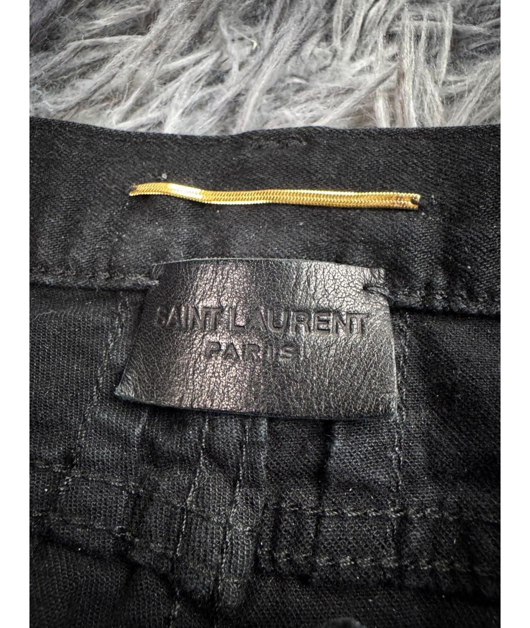 SAINT LAURENT Черные хлопковые джинсы слим, фото 7