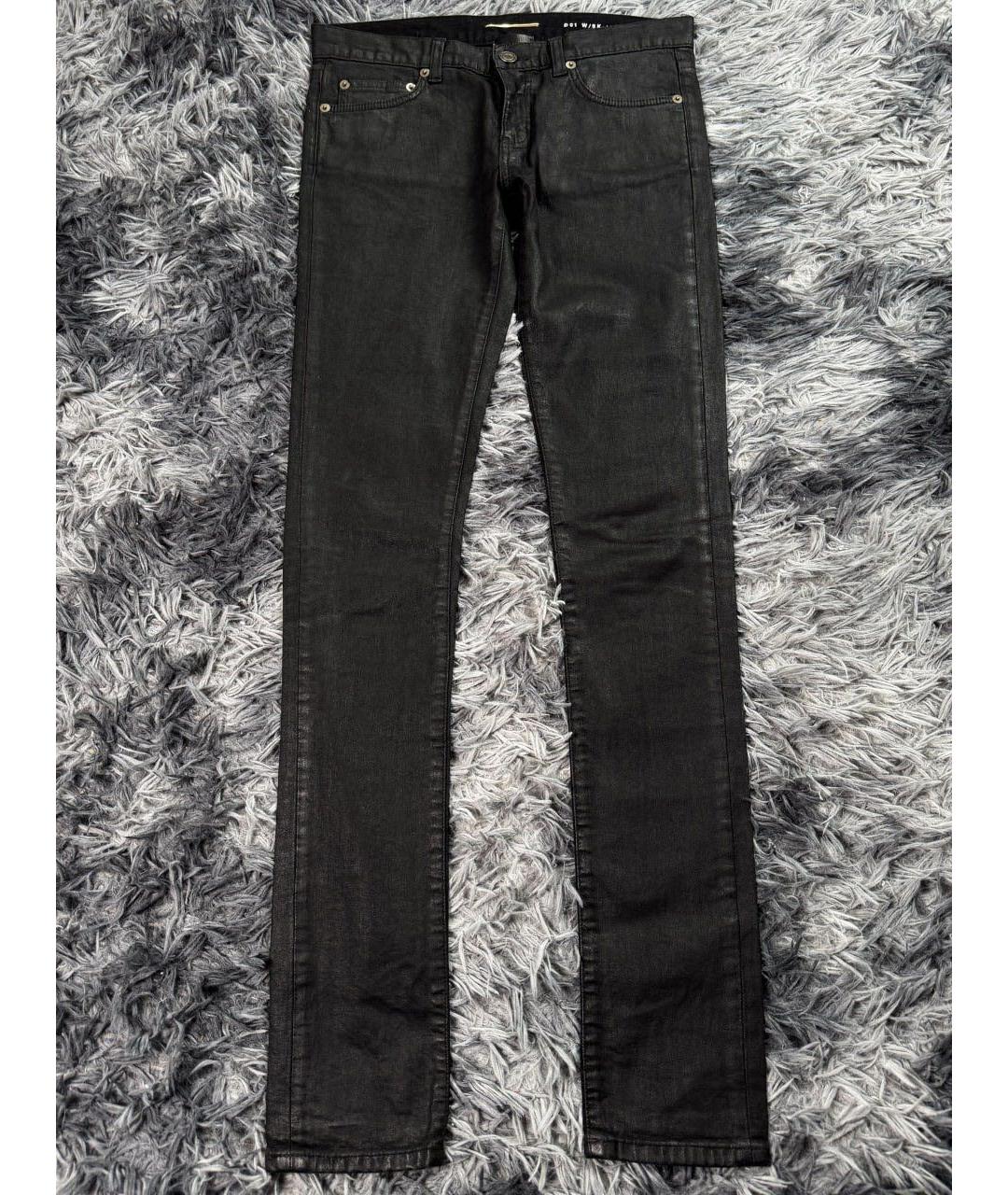 SAINT LAURENT Черные хлопковые джинсы слим, фото 9