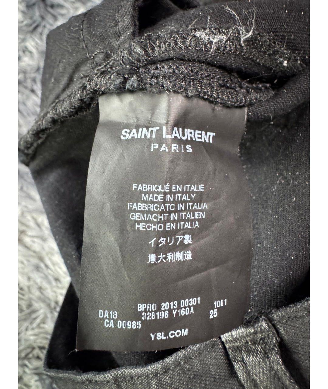 SAINT LAURENT Черные хлопковые джинсы слим, фото 8