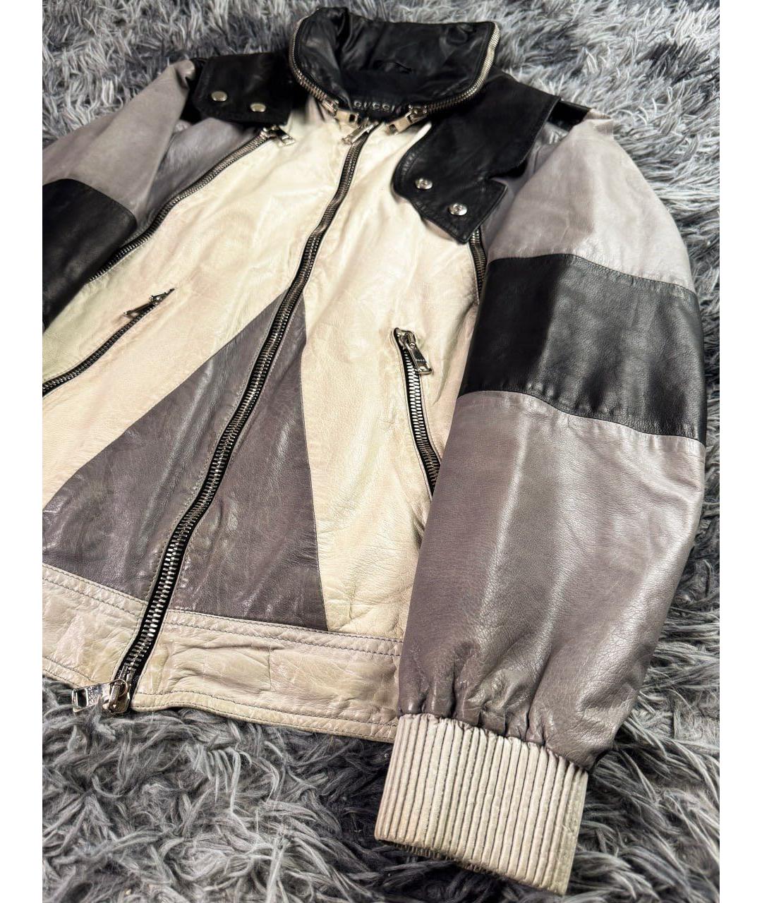 GUCCI Белая кожаная куртка, фото 3