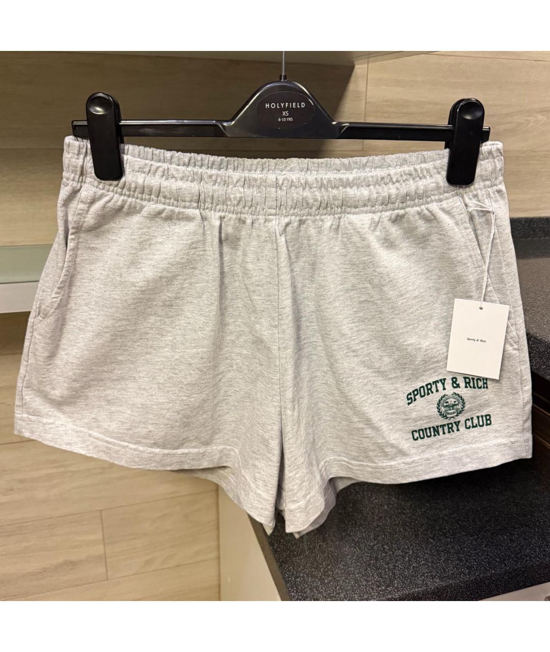 SPORTY AND RICH Серые хлопковые шорты, фото 6