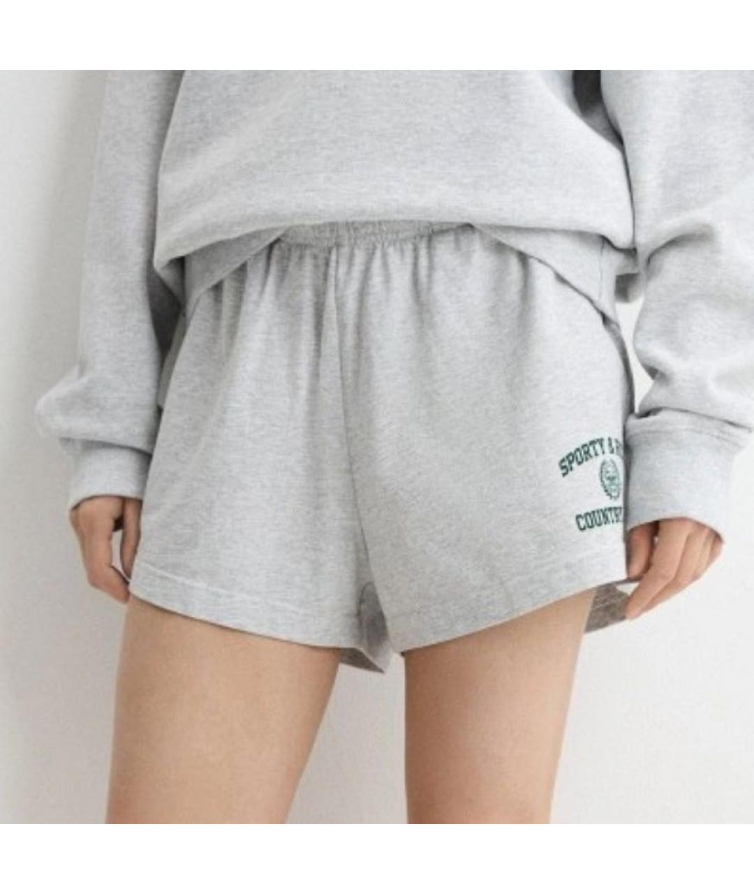 SPORTY AND RICH Серые хлопковые шорты, фото 3