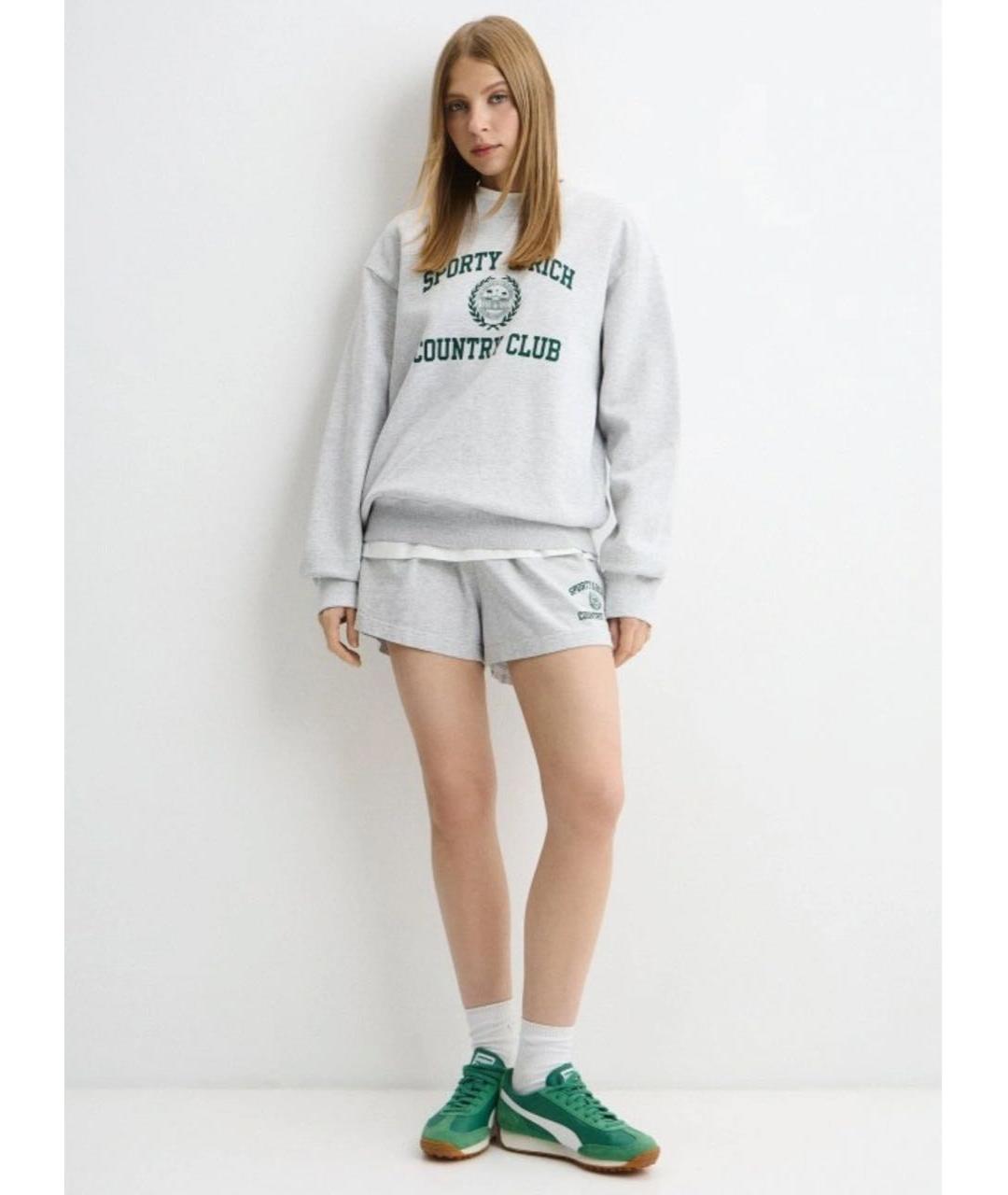SPORTY AND RICH Серые хлопковые шорты, фото 5