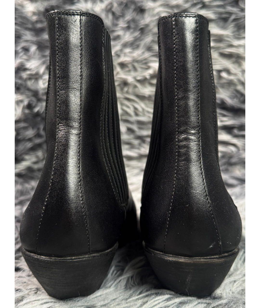 SAINT LAURENT Черные кожаные ботинки, фото 5