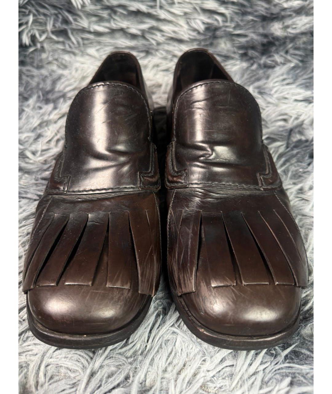 PRADA Коричневые кожаные лоферы, фото 3