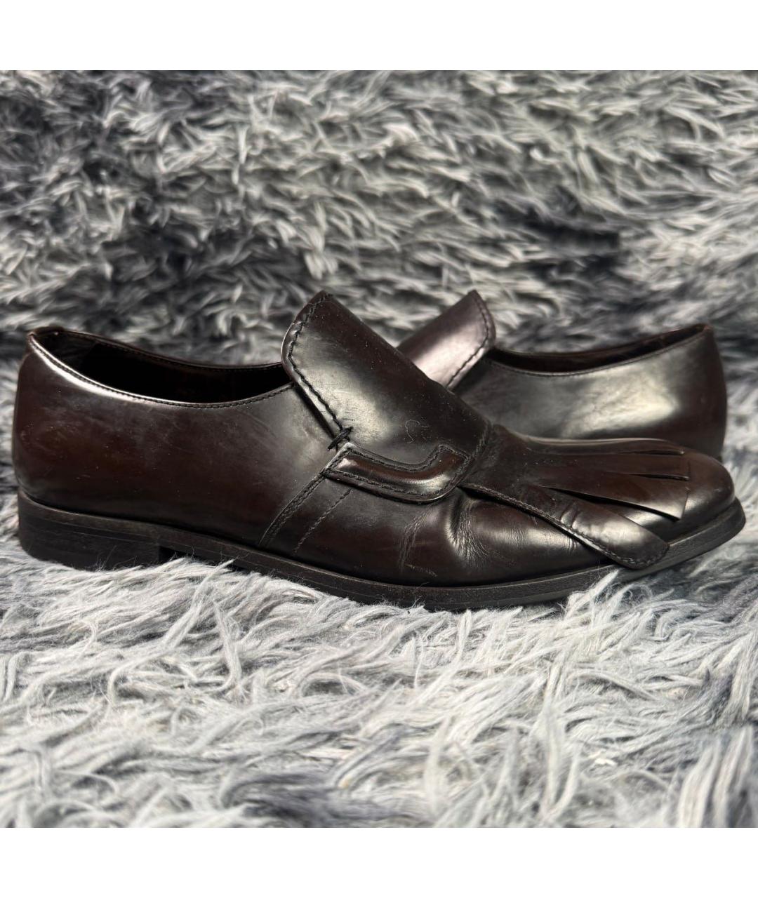 PRADA Коричневые кожаные лоферы, фото 7