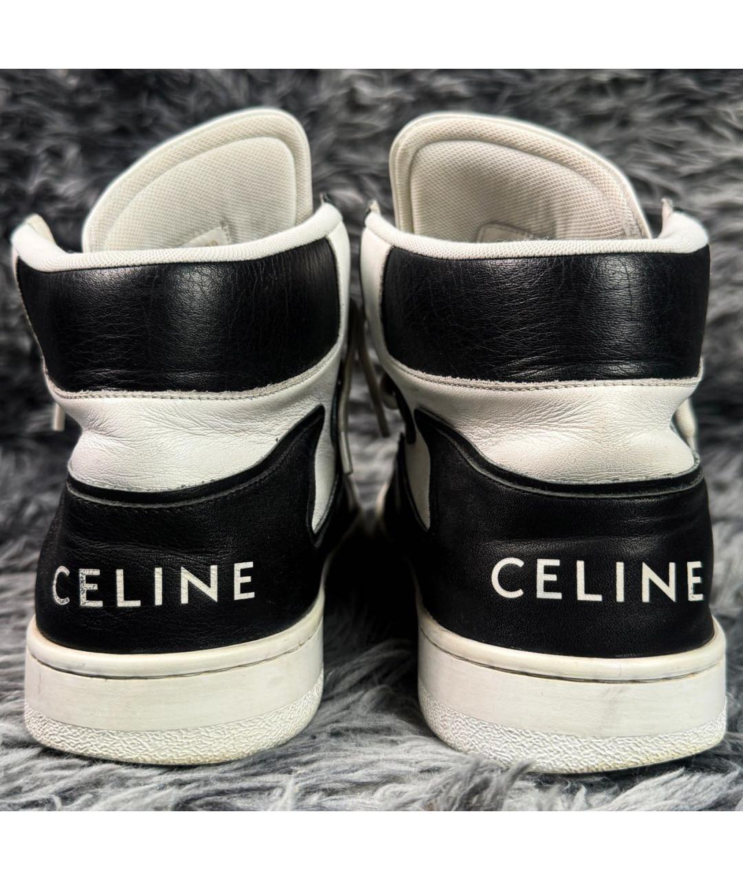 CELINE Черные кожаные высокие кроссовки / кеды, фото 4