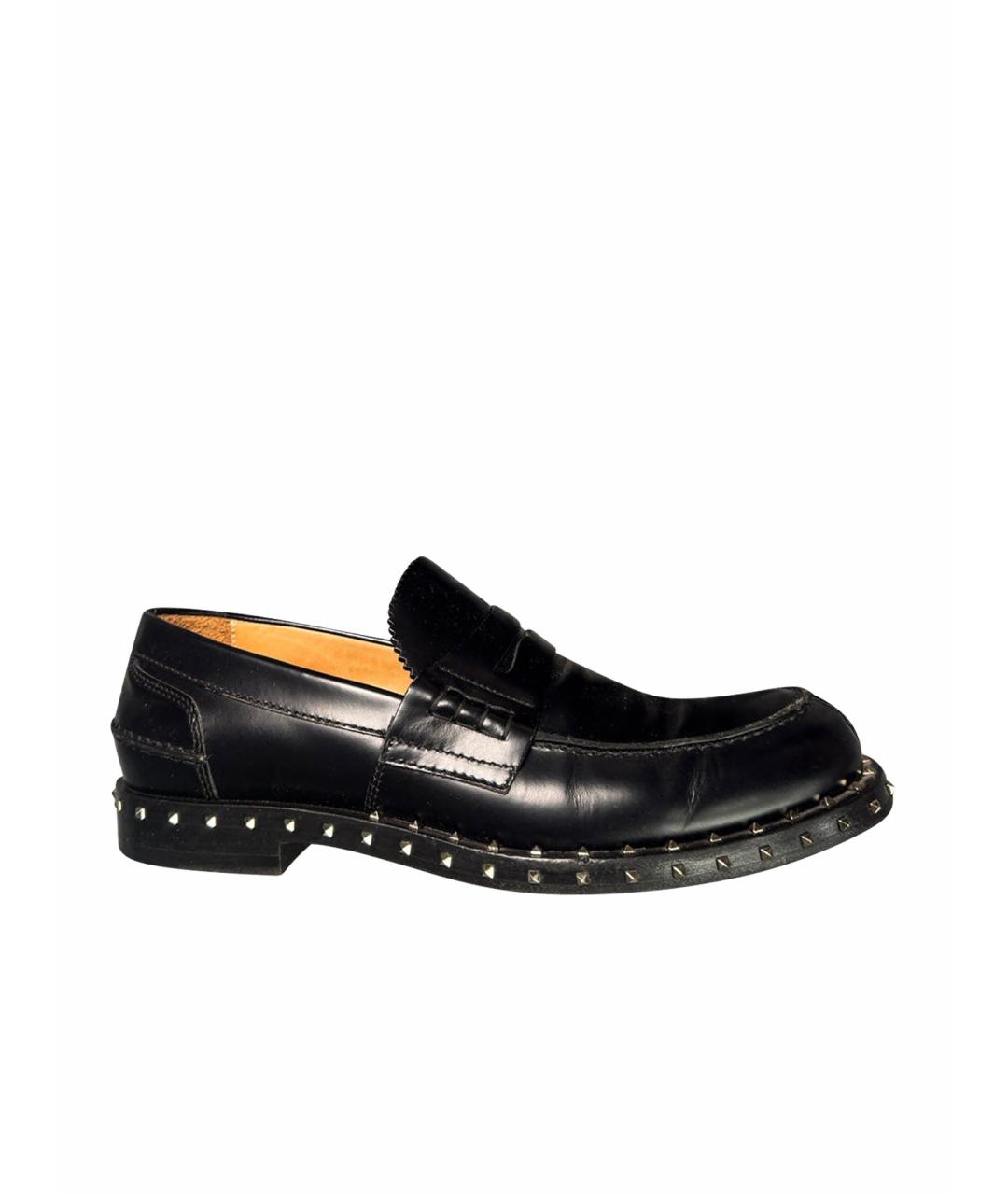 VALENTINO Черные кожаные лоферы, фото 1