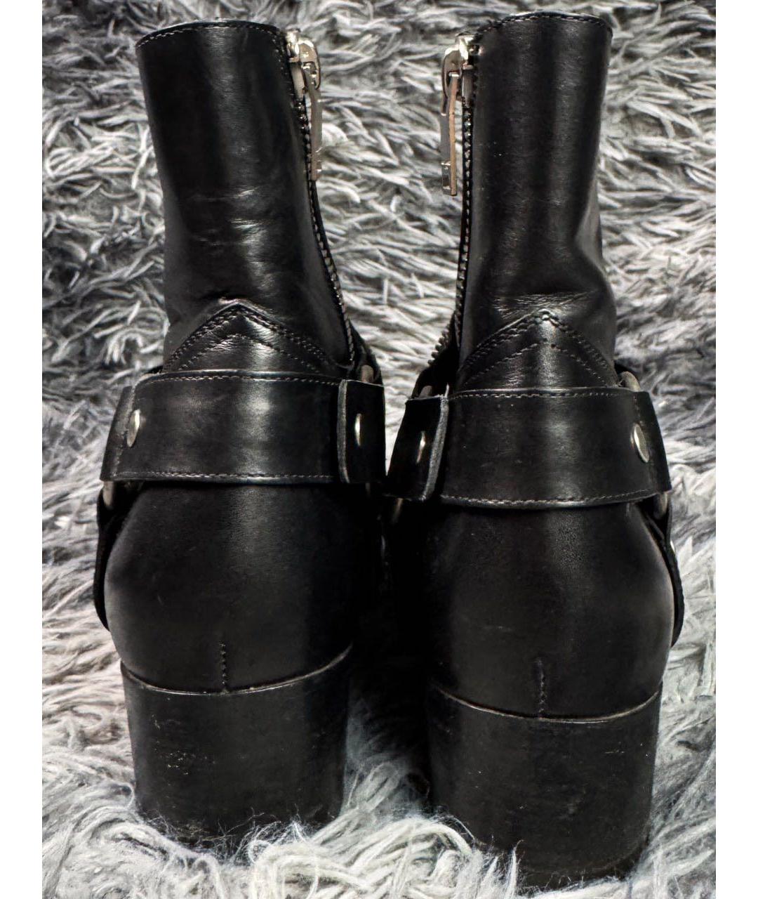 SAINT LAURENT Черные кожаные ботинки, фото 4