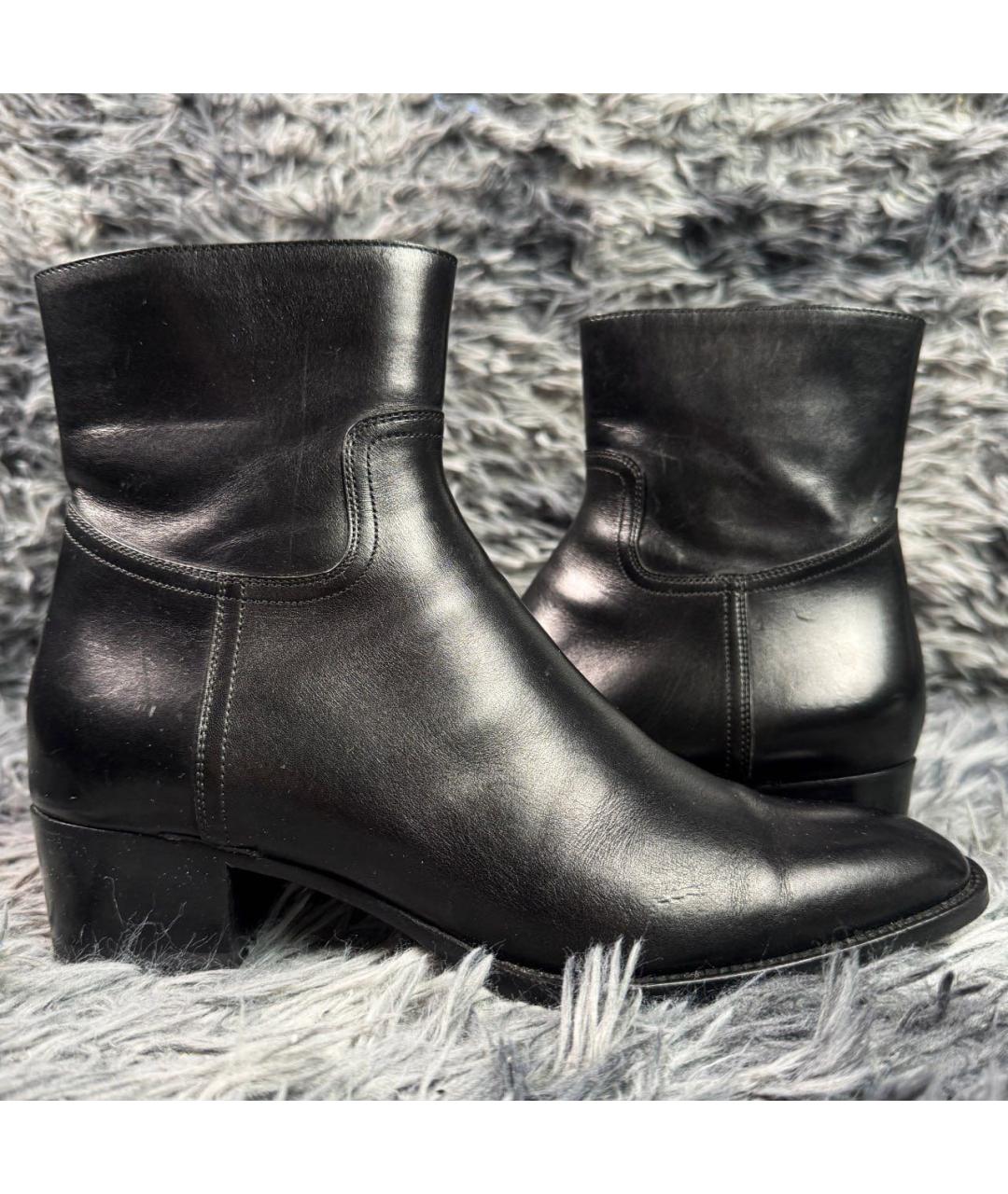 SAINT LAURENT Черные кожаные ботинки, фото 7