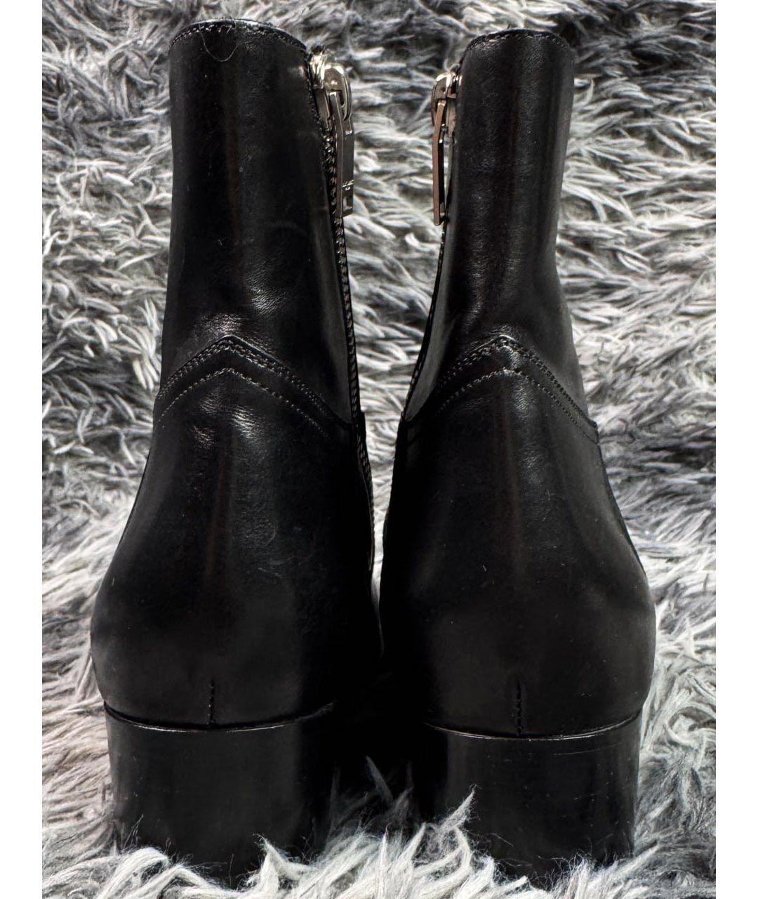 SAINT LAURENT Черные кожаные ботинки, фото 5