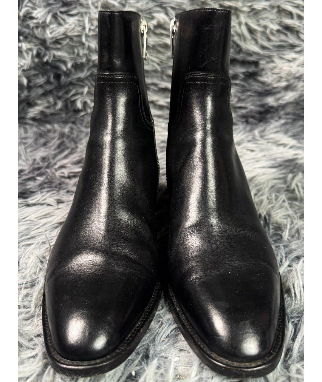 SAINT LAURENT Черные кожаные ботинки, фото 2