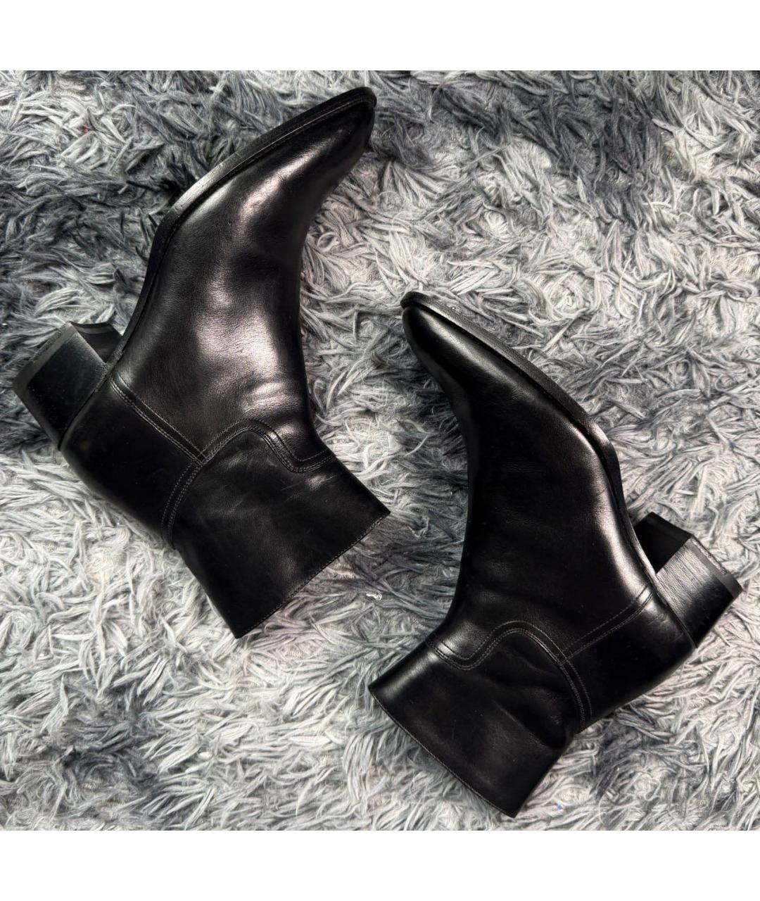 SAINT LAURENT Черные кожаные ботинки, фото 6