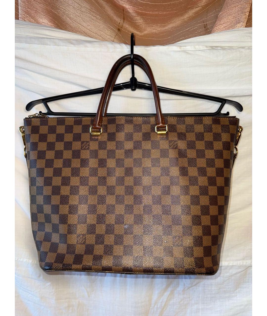 LOUIS VUITTON Коричневая сумка тоут из канвы, фото 3