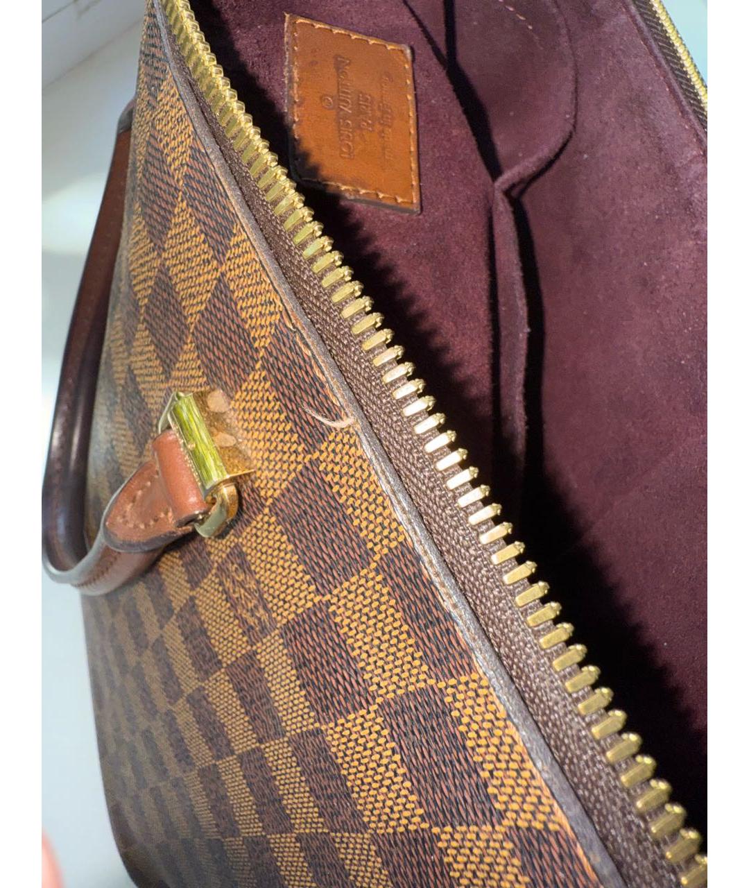 LOUIS VUITTON Коричневая сумка тоут из канвы, фото 4