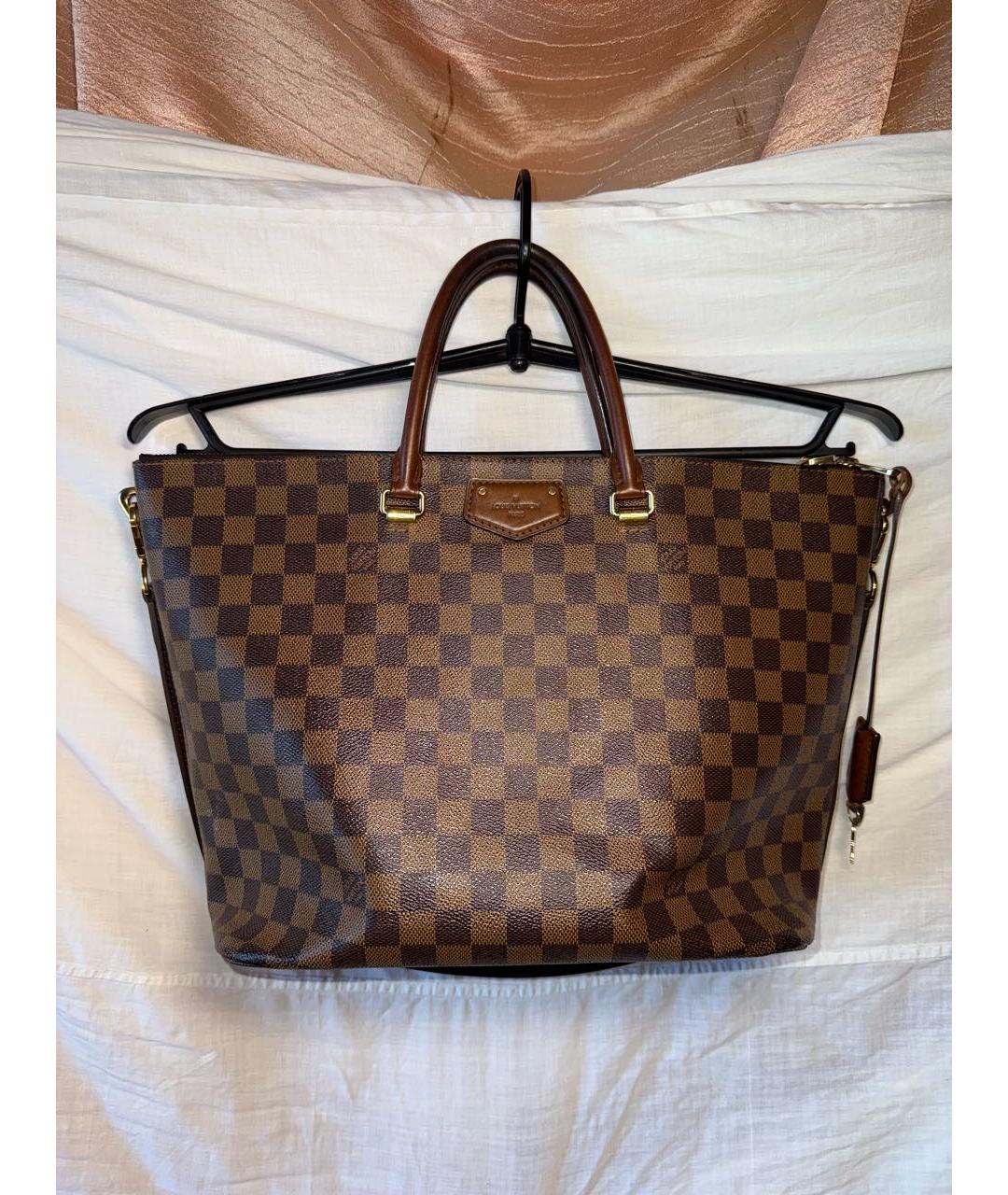 LOUIS VUITTON Коричневая сумка тоут из канвы, фото 9