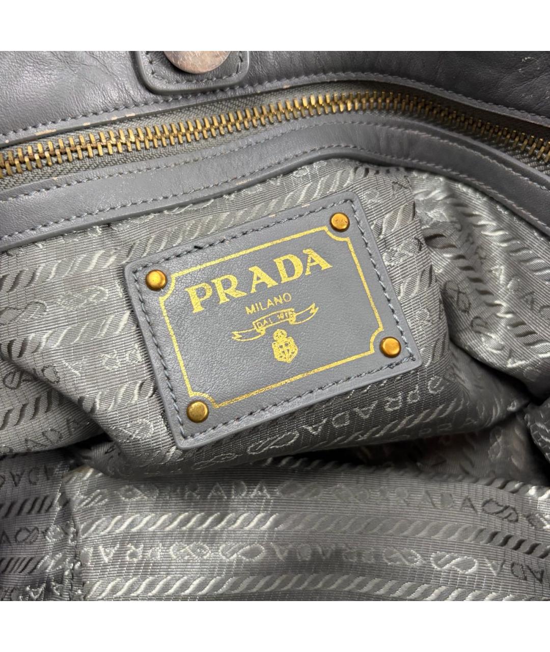 PRADA Антрацитовая нейлоновая сумка тоут, фото 5