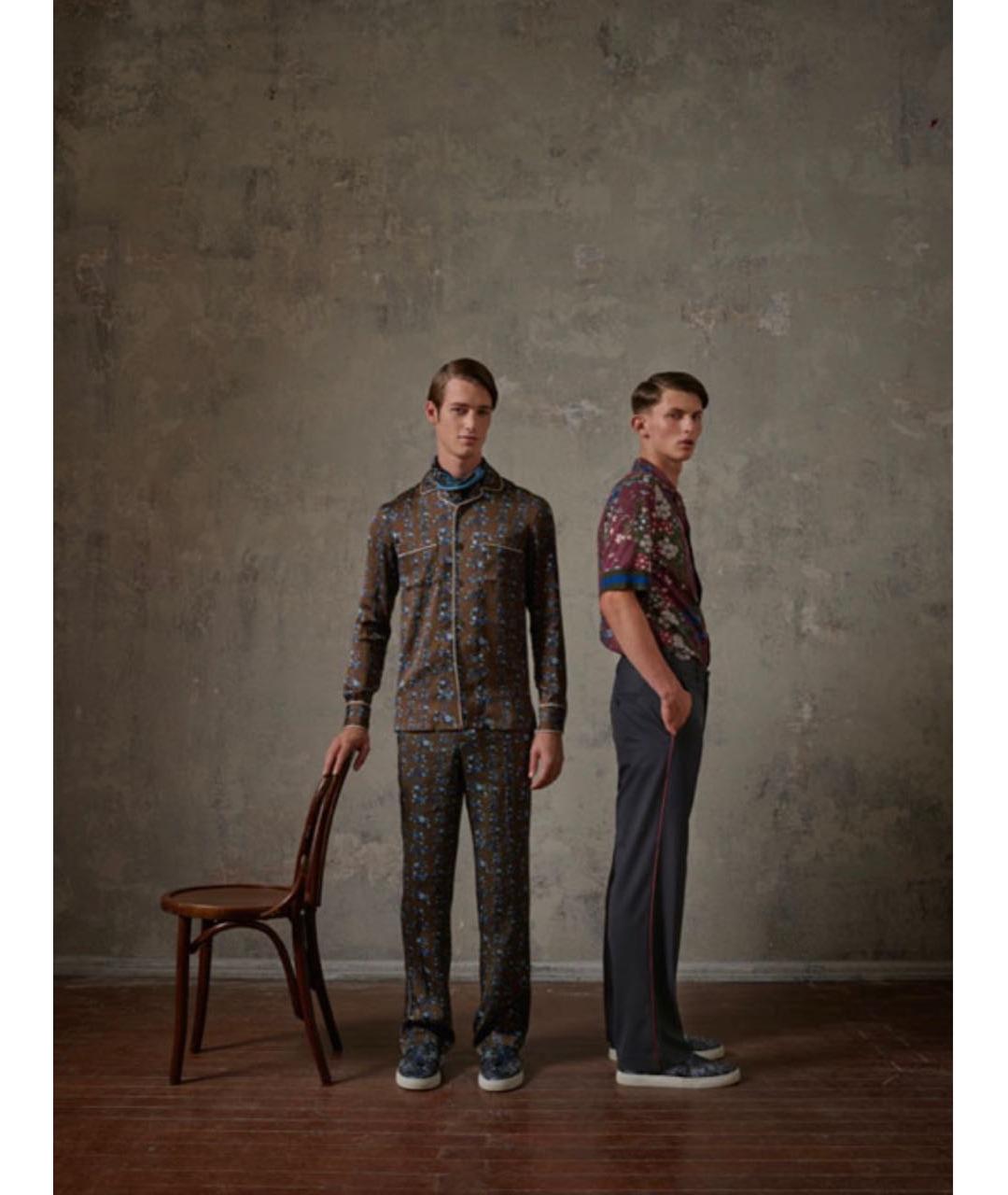 ERDEM Темно-синие шерстяные повседневные брюки, фото 5