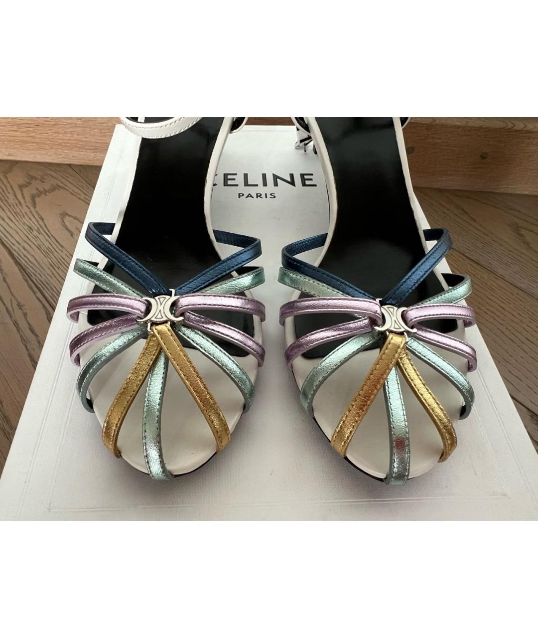 CELINE Мульти кожаные босоножки, фото 3