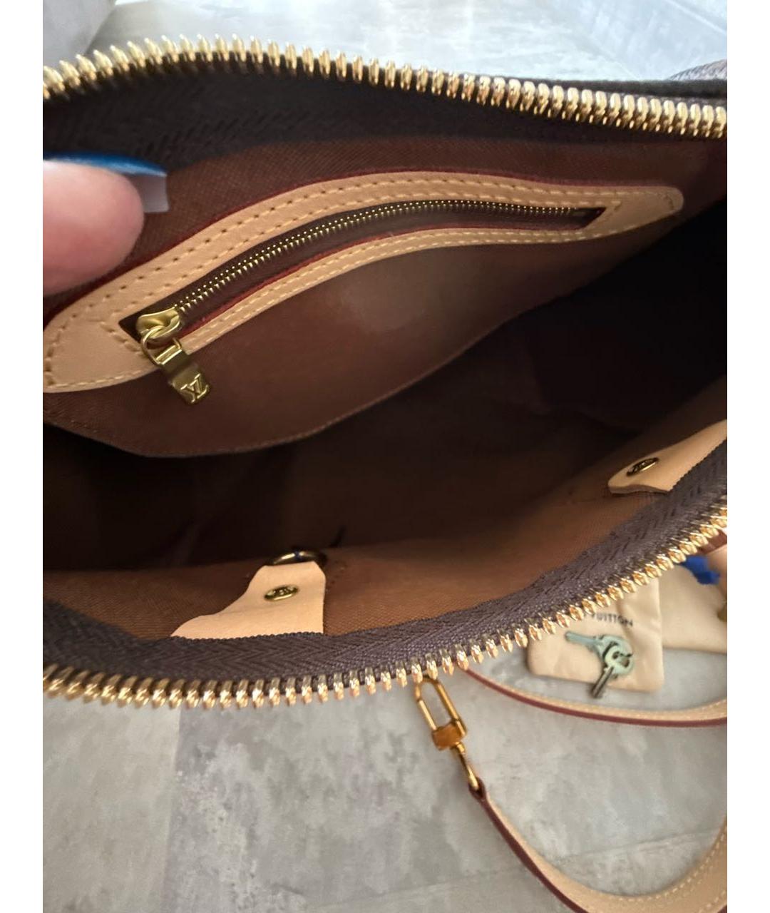 LOUIS VUITTON Коричневая сумка с короткими ручками из канвы, фото 4
