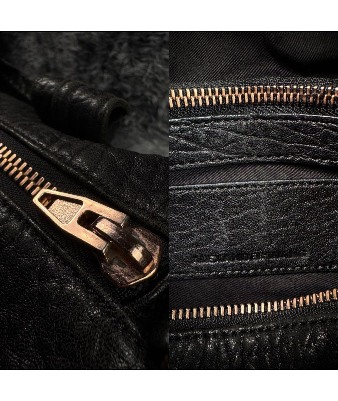 ALEXANDER WANG Черная кожаная сумка с короткими ручками, фото 3