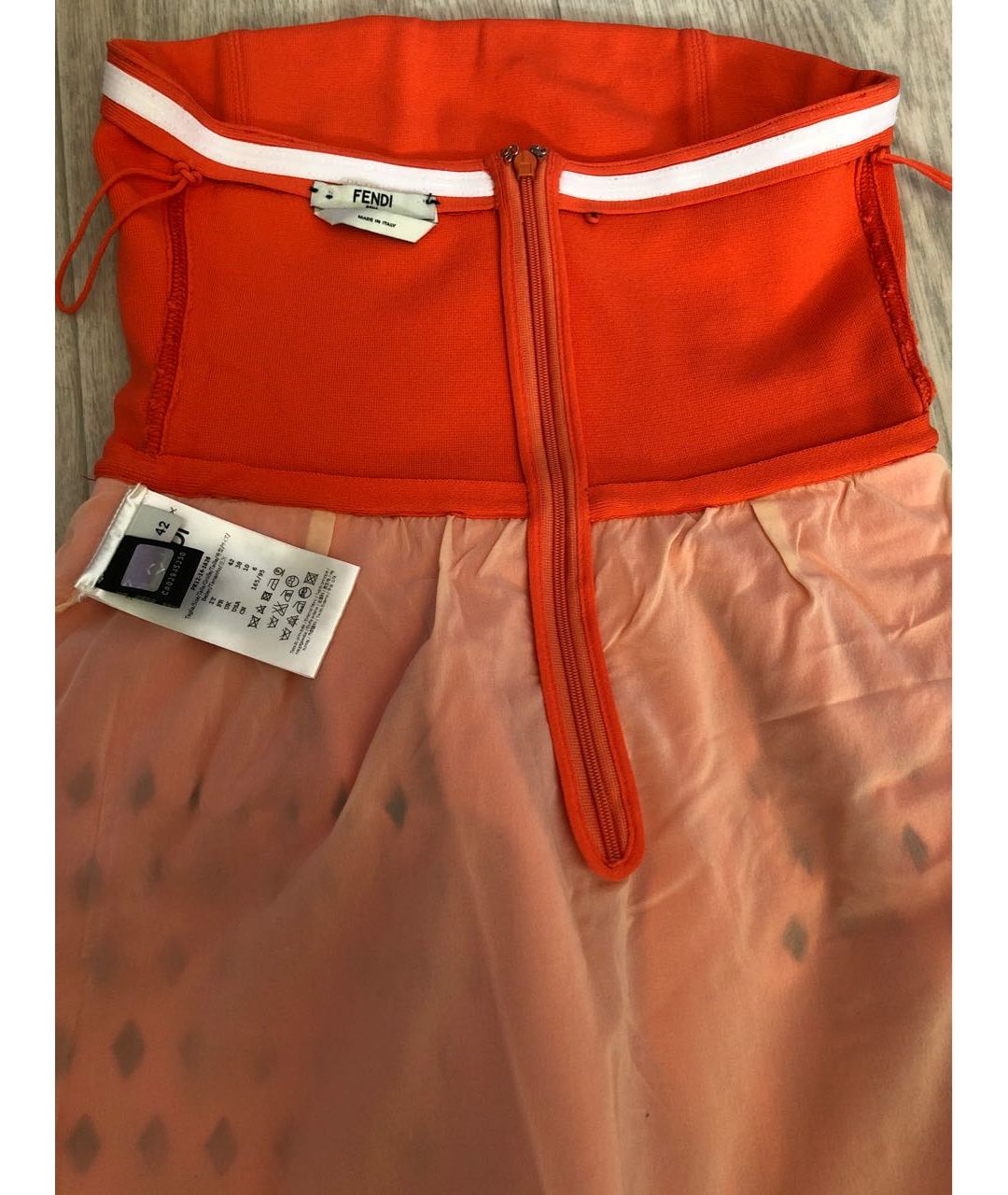FENDI Оранжевое вискозное повседневное платье, фото 3