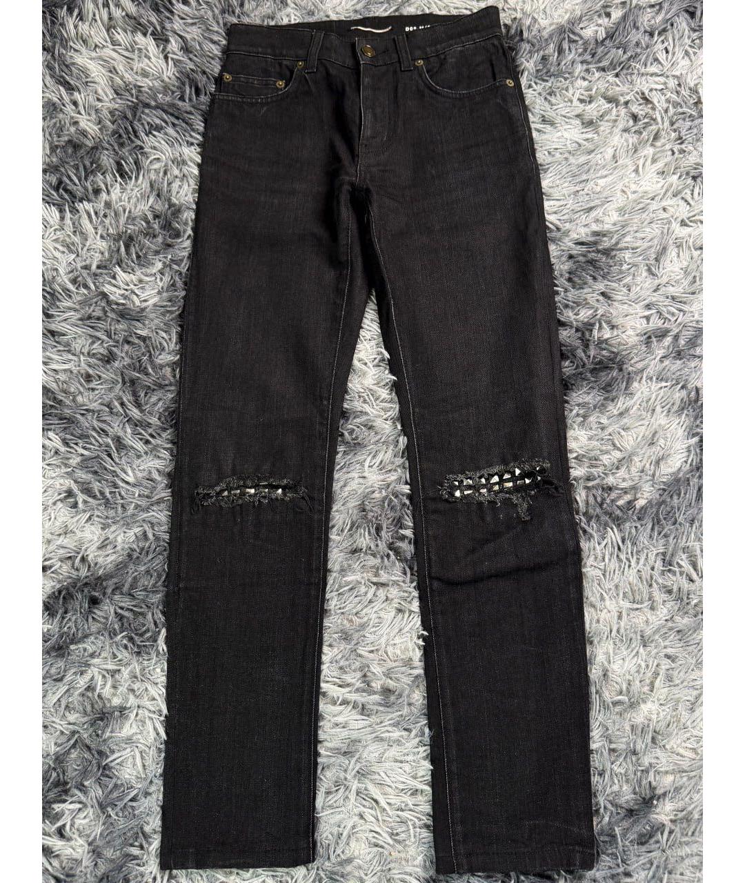 SAINT LAURENT Черные хлопковые джинсы слим, фото 9