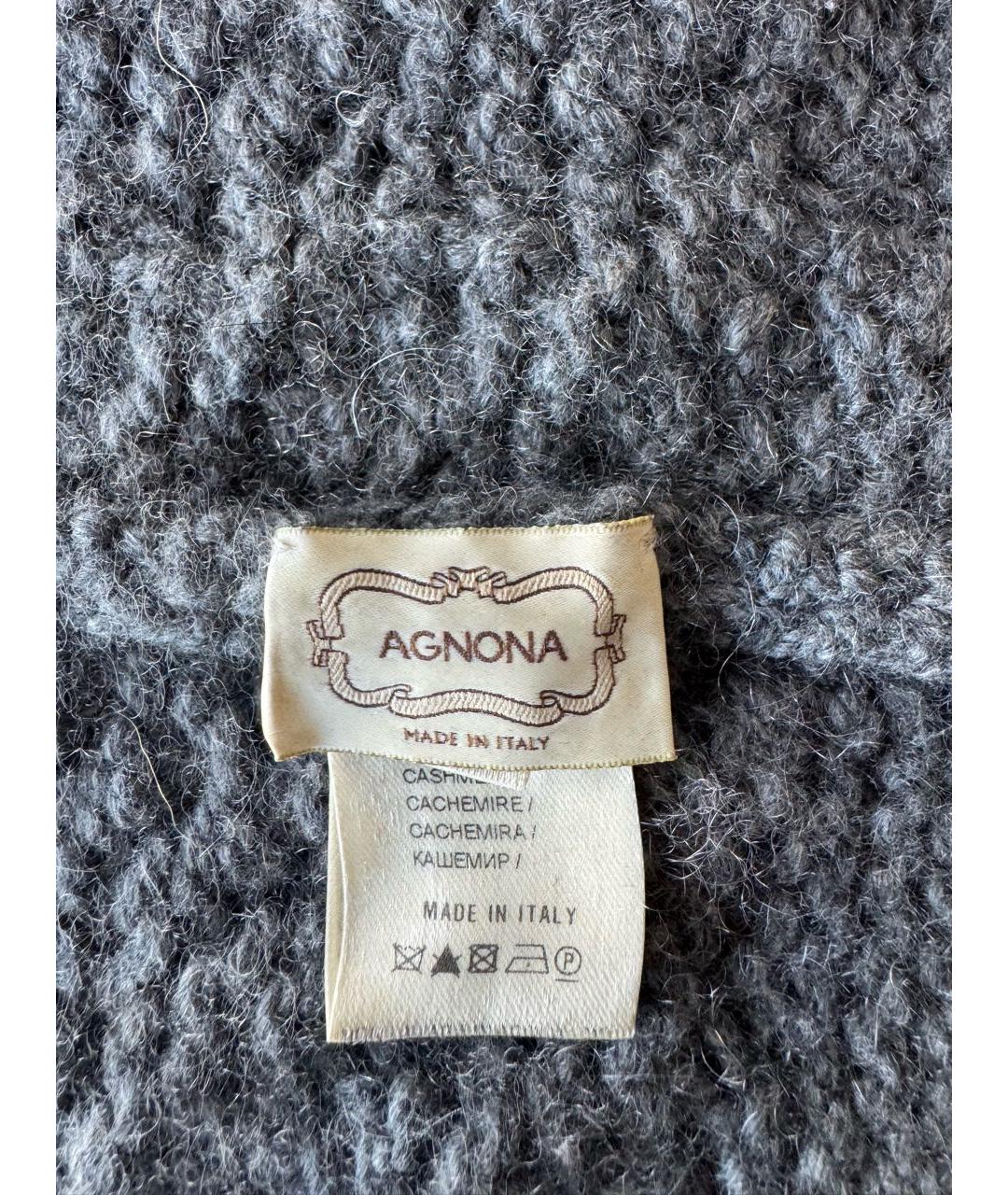 AGNONA Серая кашемировая шапка, фото 2