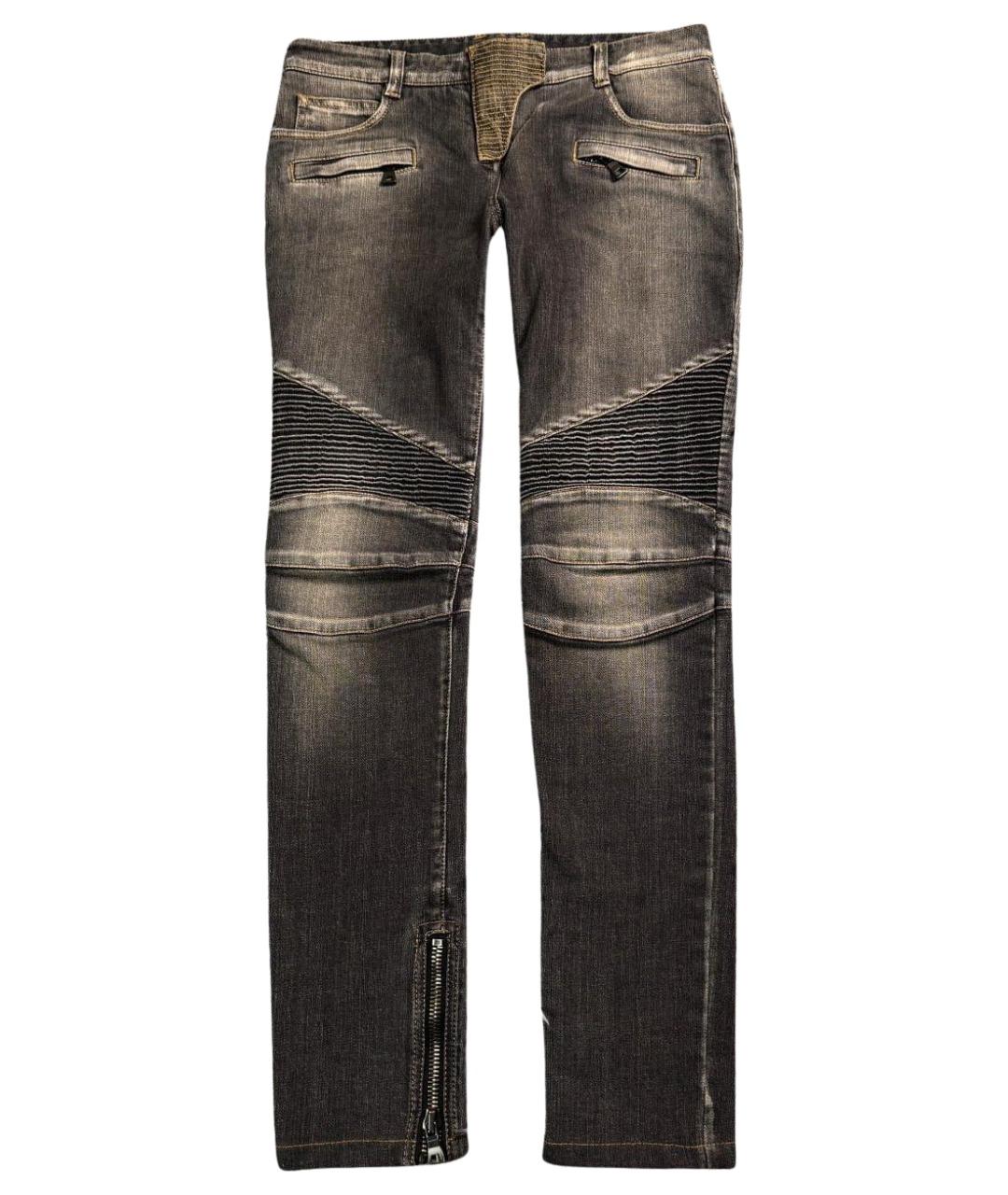 BALMAIN Серые хлопковые джинсы слим, фото 1