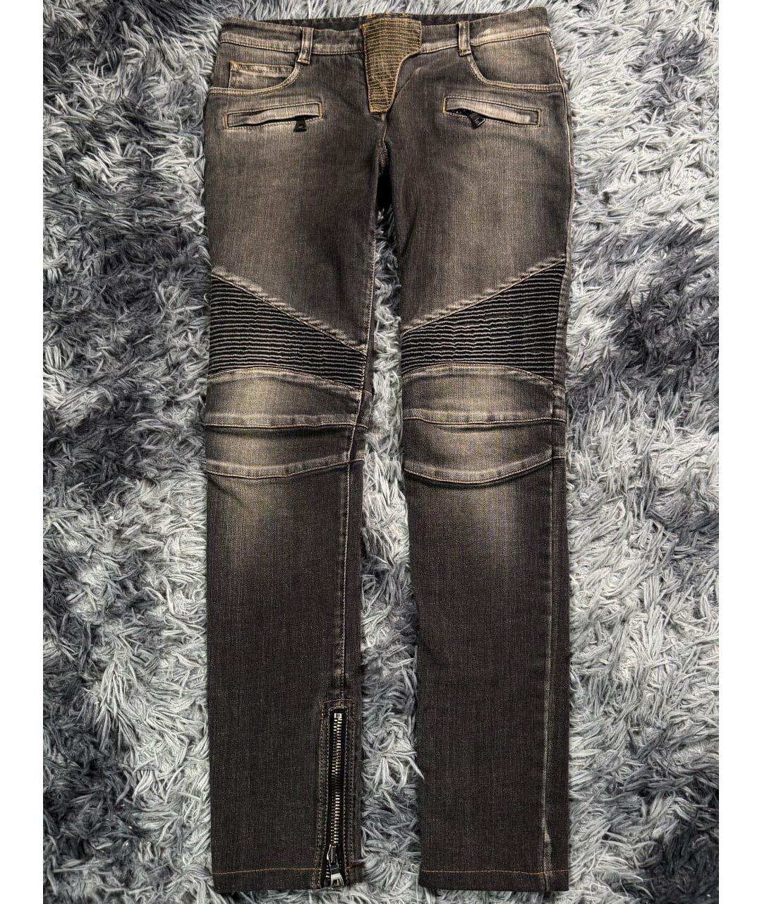 BALMAIN Серые хлопковые джинсы слим, фото 8