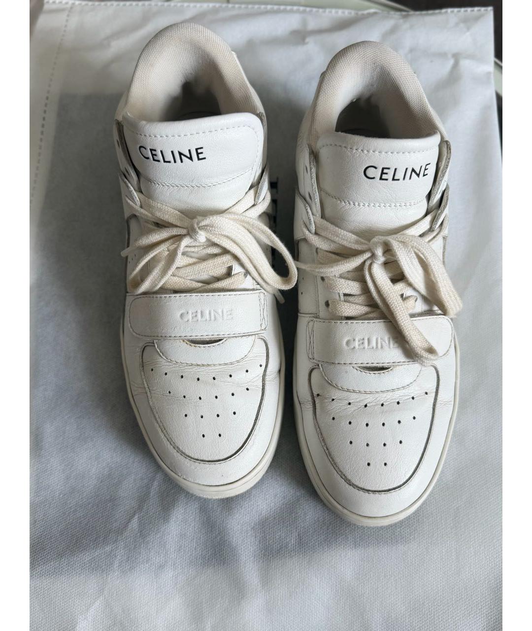 CELINE Белые кожаные кеды, фото 6