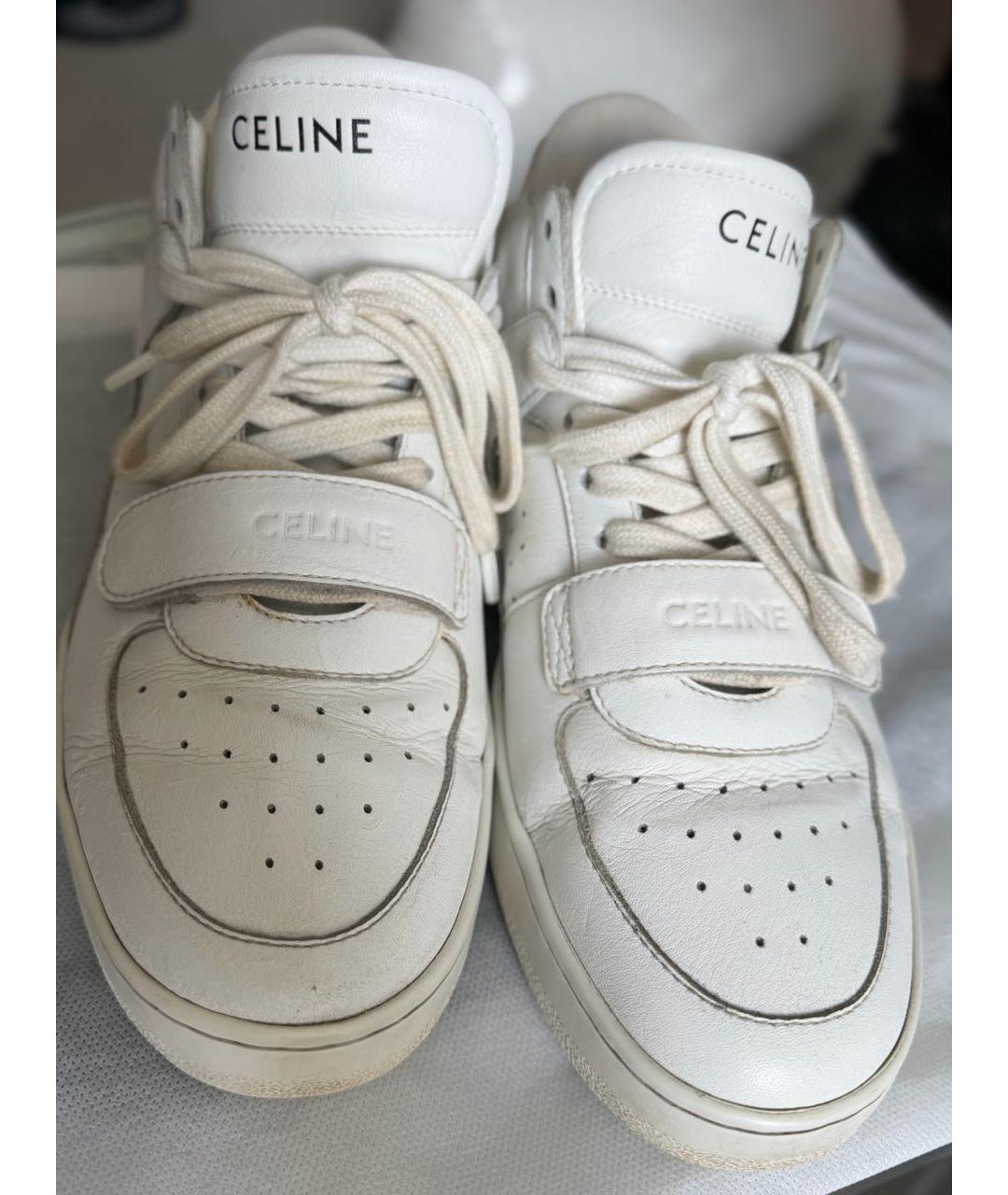 CELINE Белые кожаные кеды, фото 5