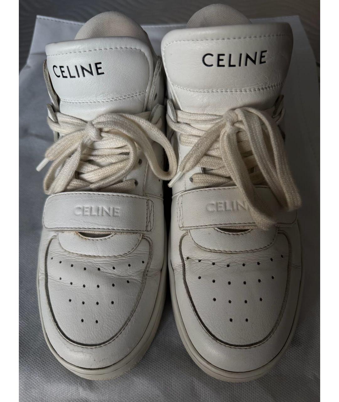 CELINE Белые кожаные кеды, фото 3