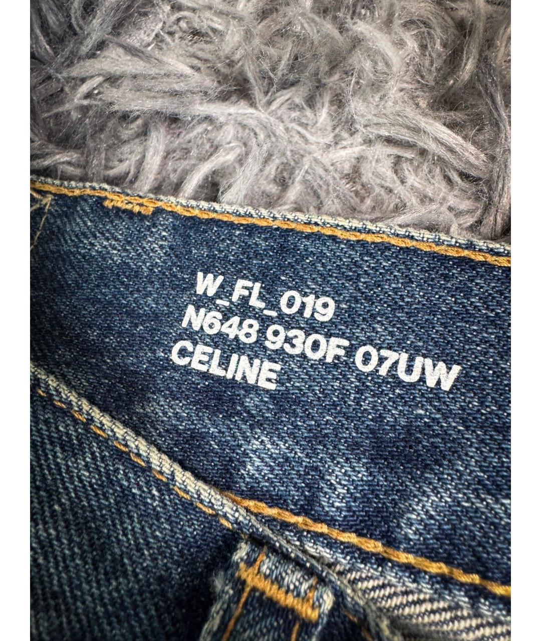 CELINE Голубые хлопковые джинсы клеш, фото 6