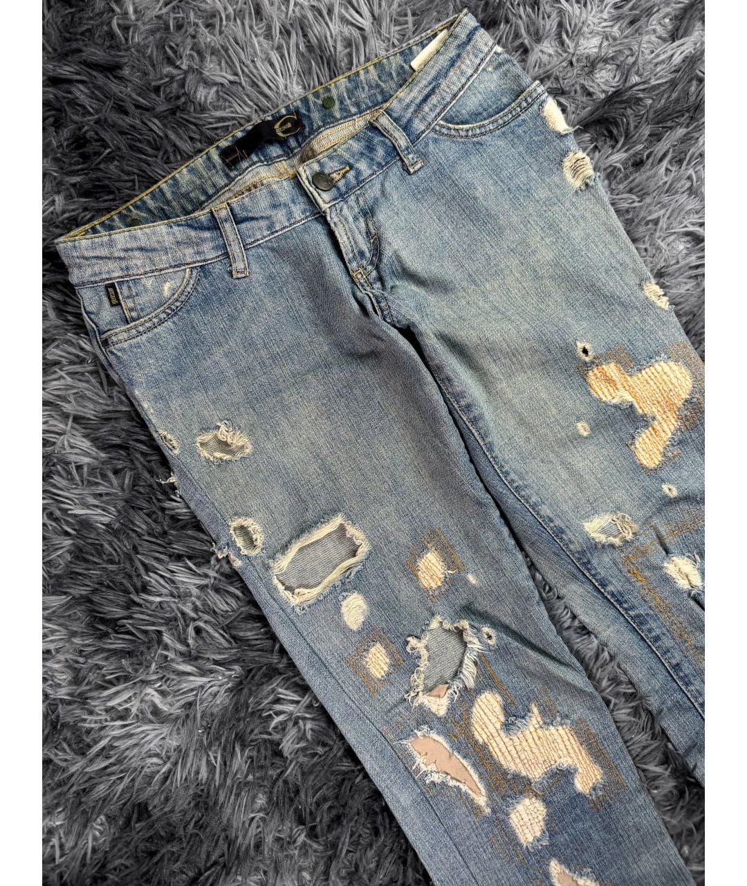 JUST CAVALLI Голубые хлопковые джинсы слим, фото 3