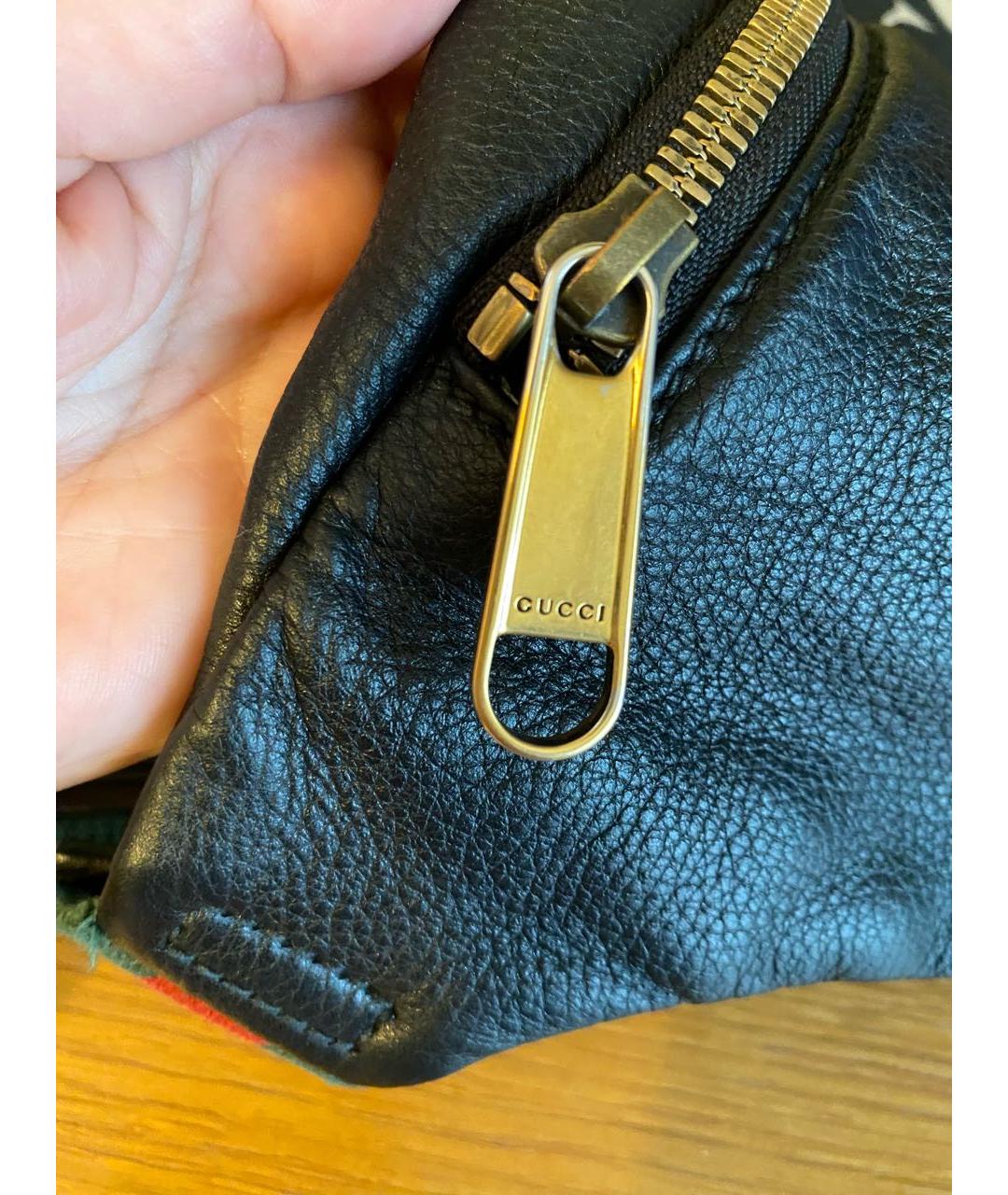 GUCCI Черная кожаная поясная сумка, фото 6