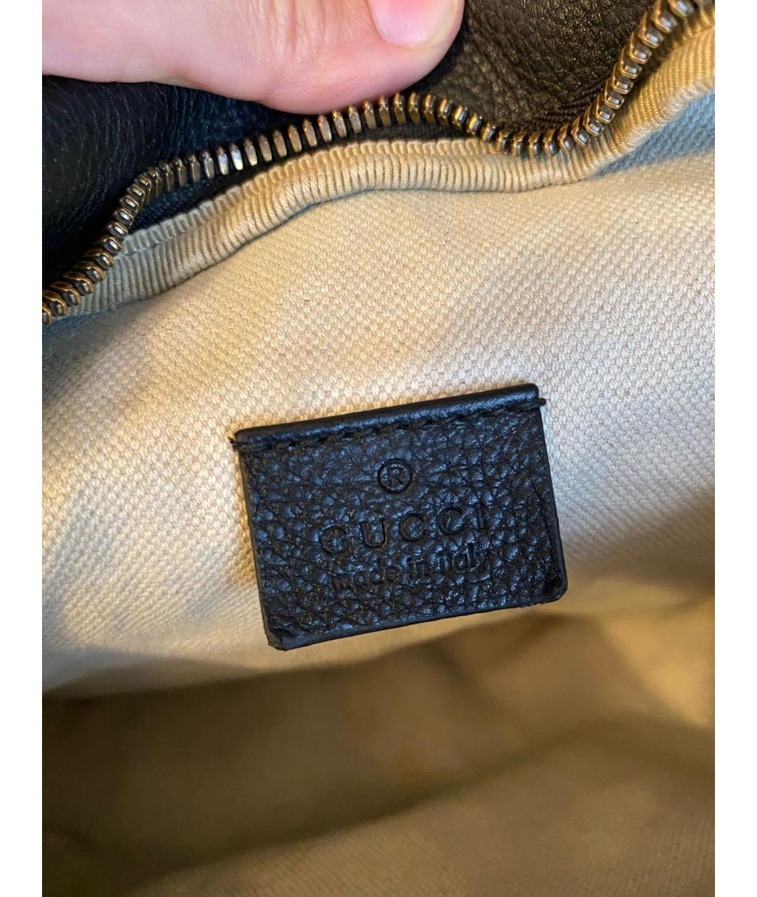 GUCCI Черная кожаная поясная сумка, фото 4
