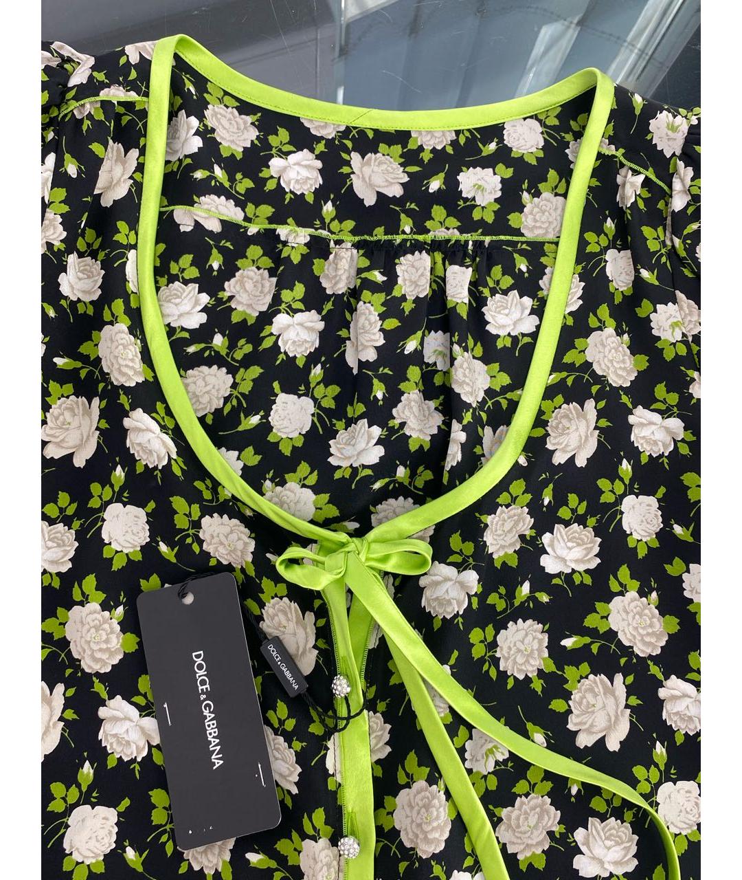DOLCE&GABBANA Черная шелковая блузы, фото 3