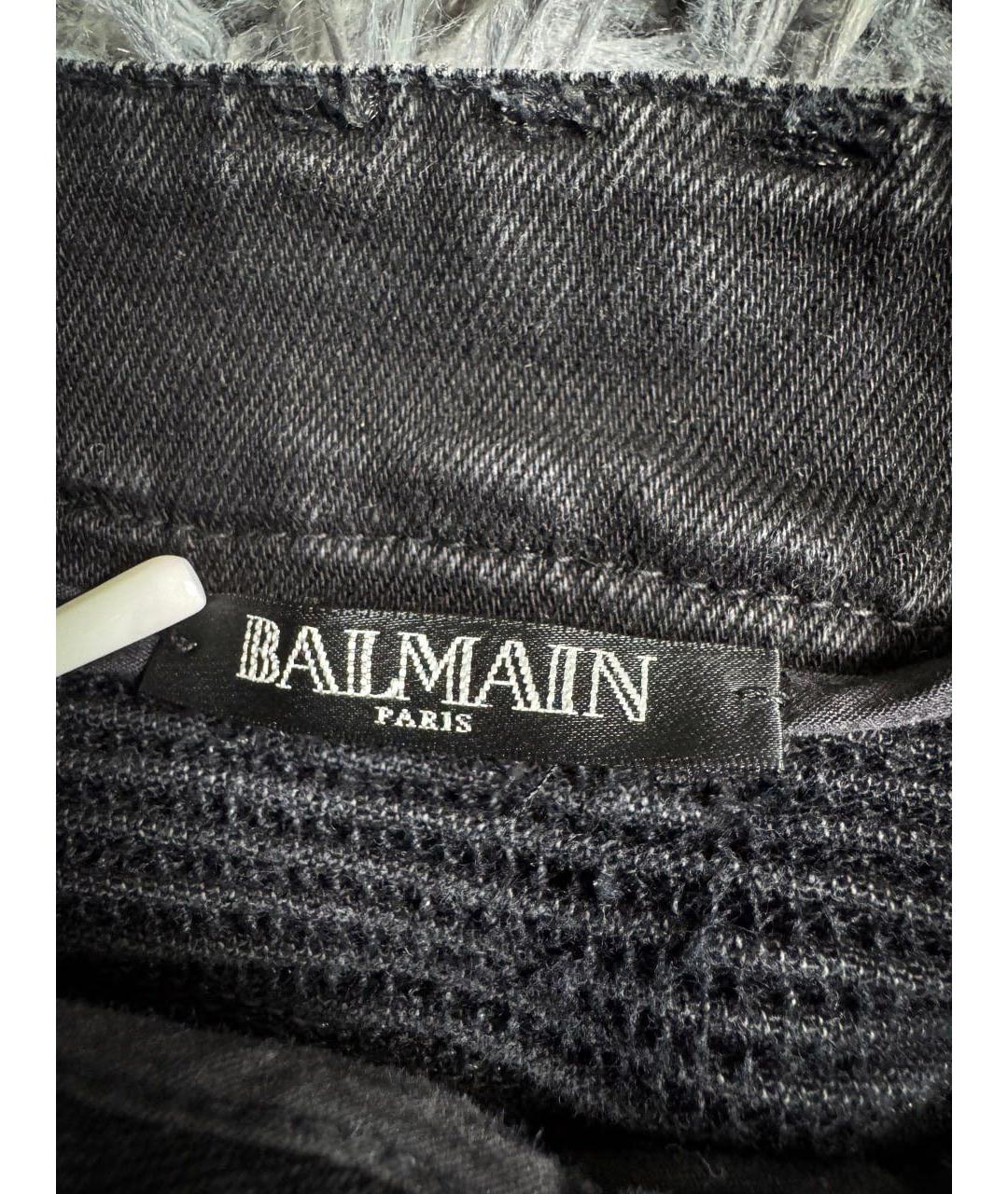 BALMAIN Черные хлопковые джинсы слим, фото 4