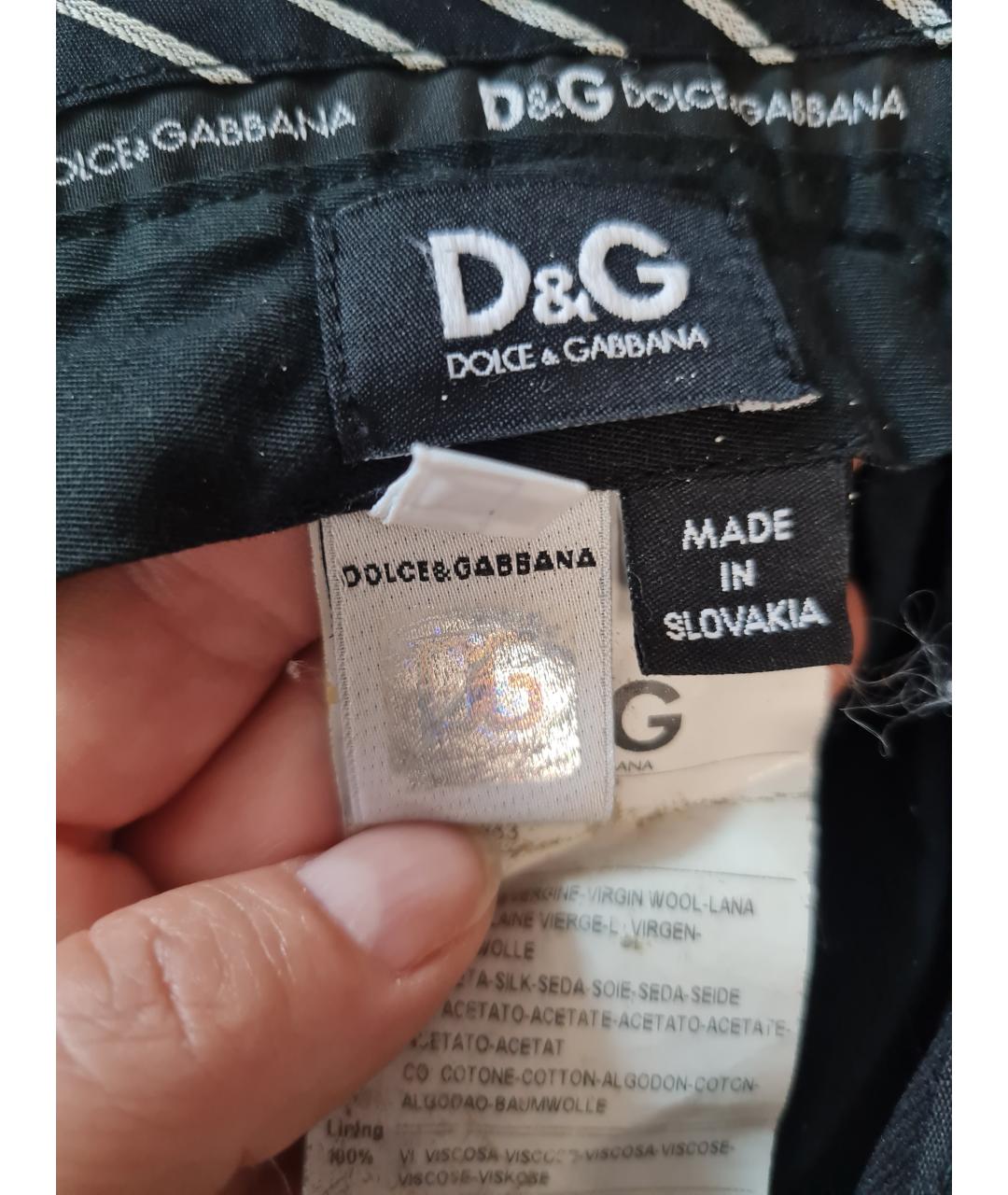 DOLCE&GABBANA Черные шерстяные классические брюки, фото 5
