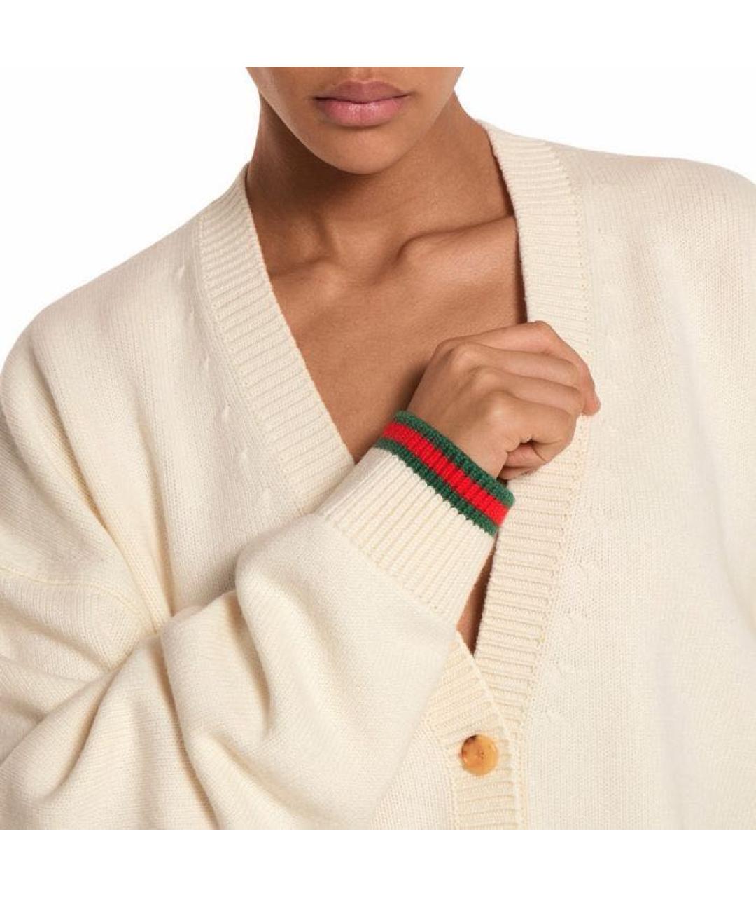 GUCCI Белый кашемировый кардиган, фото 3