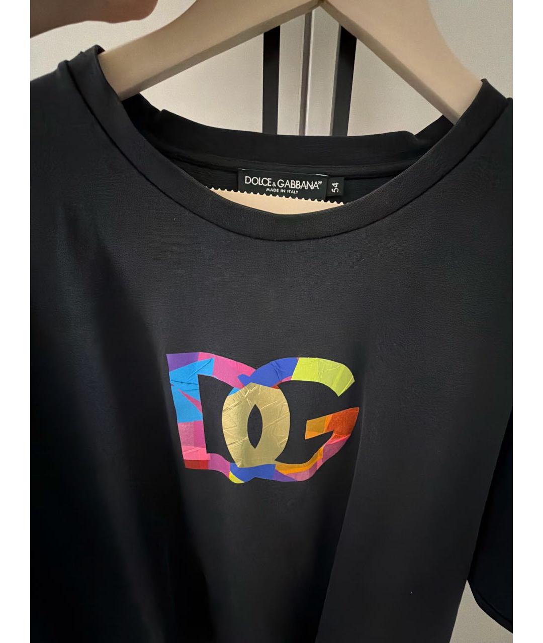 DOLCE&GABBANA Черная хлопковая футболка, фото 2