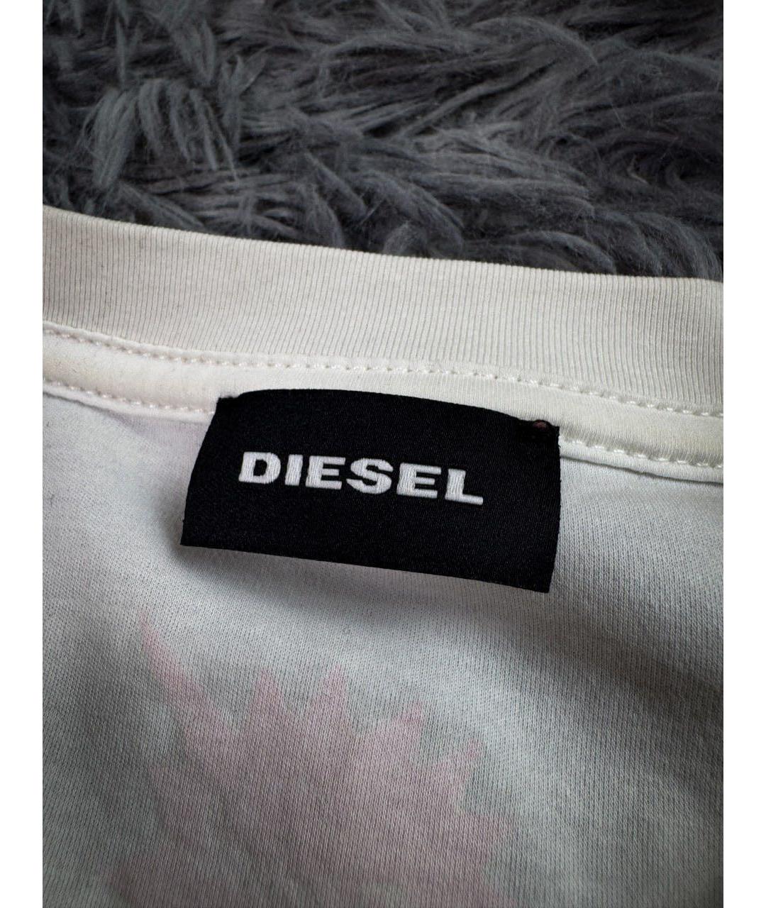 DIESEL Белая хлопковая футболка, фото 4
