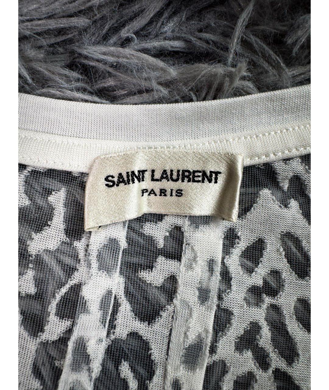 SAINT LAURENT Белая хлопковая футболка, фото 7