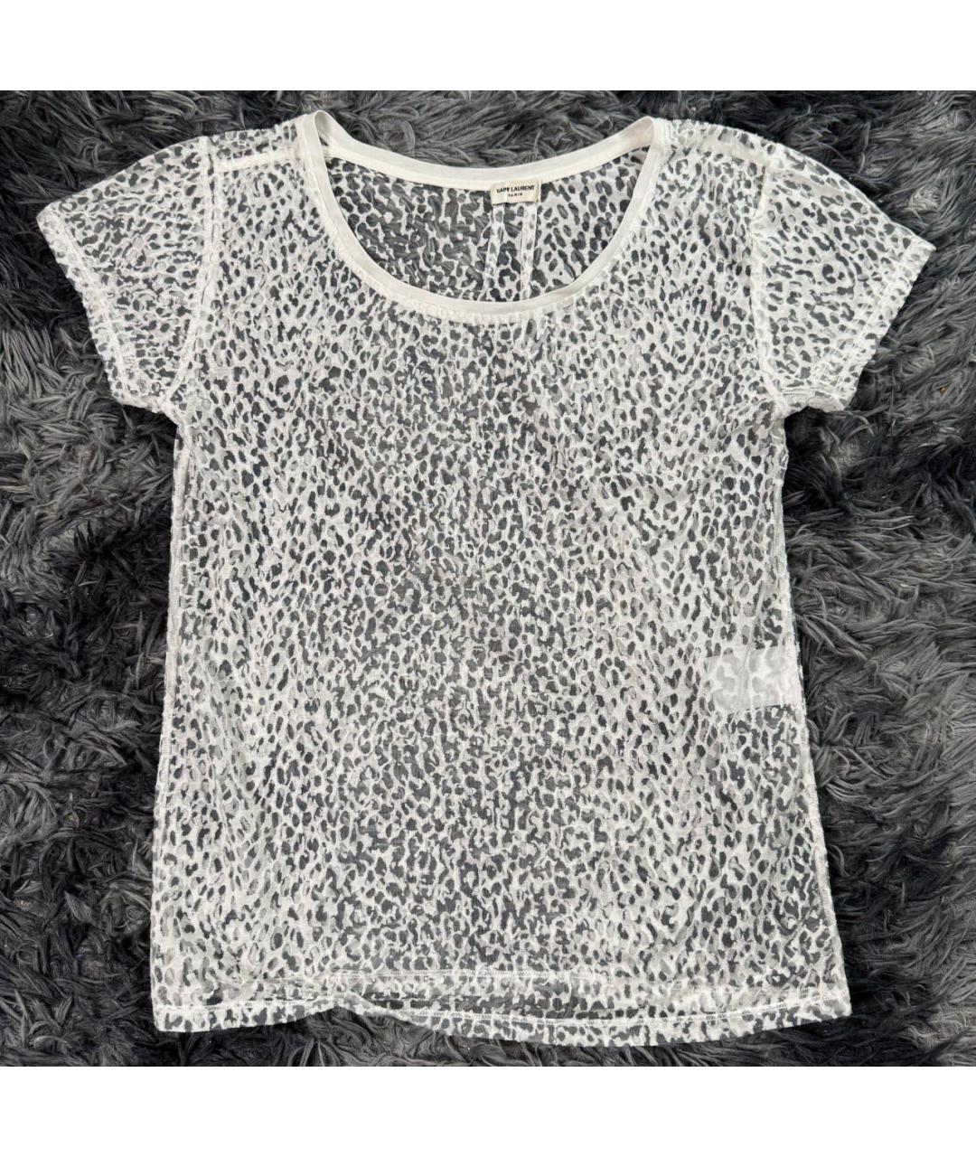 SAINT LAURENT Белая хлопковая футболка, фото 8