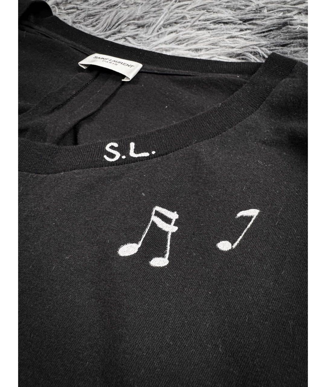 SAINT LAURENT Черная хлопковая майка, фото 6