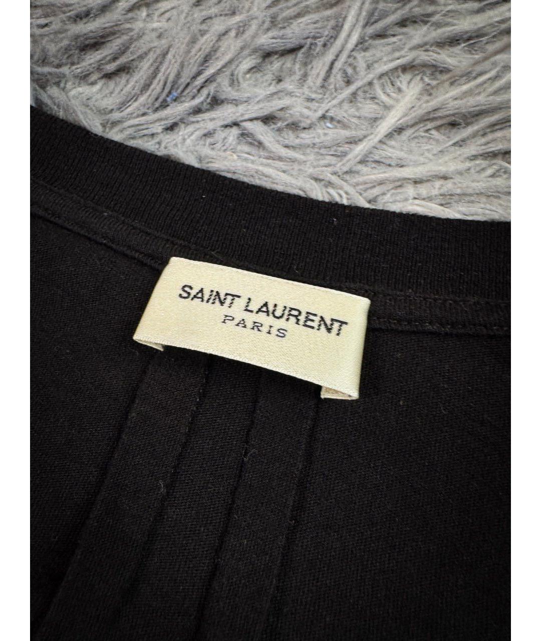 SAINT LAURENT Черная хлопковая майка, фото 7