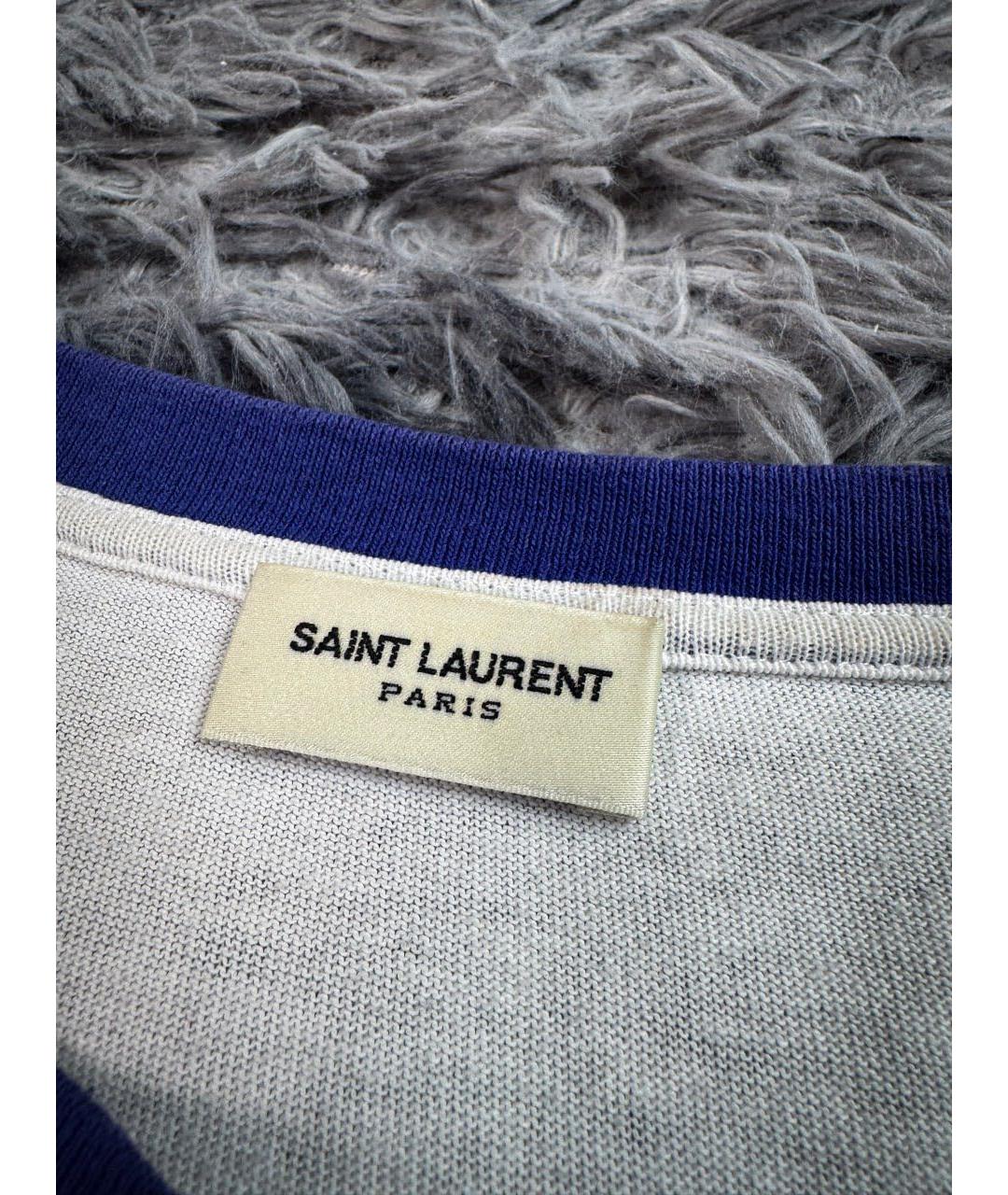 SAINT LAURENT Белая хлопковая футболка, фото 7