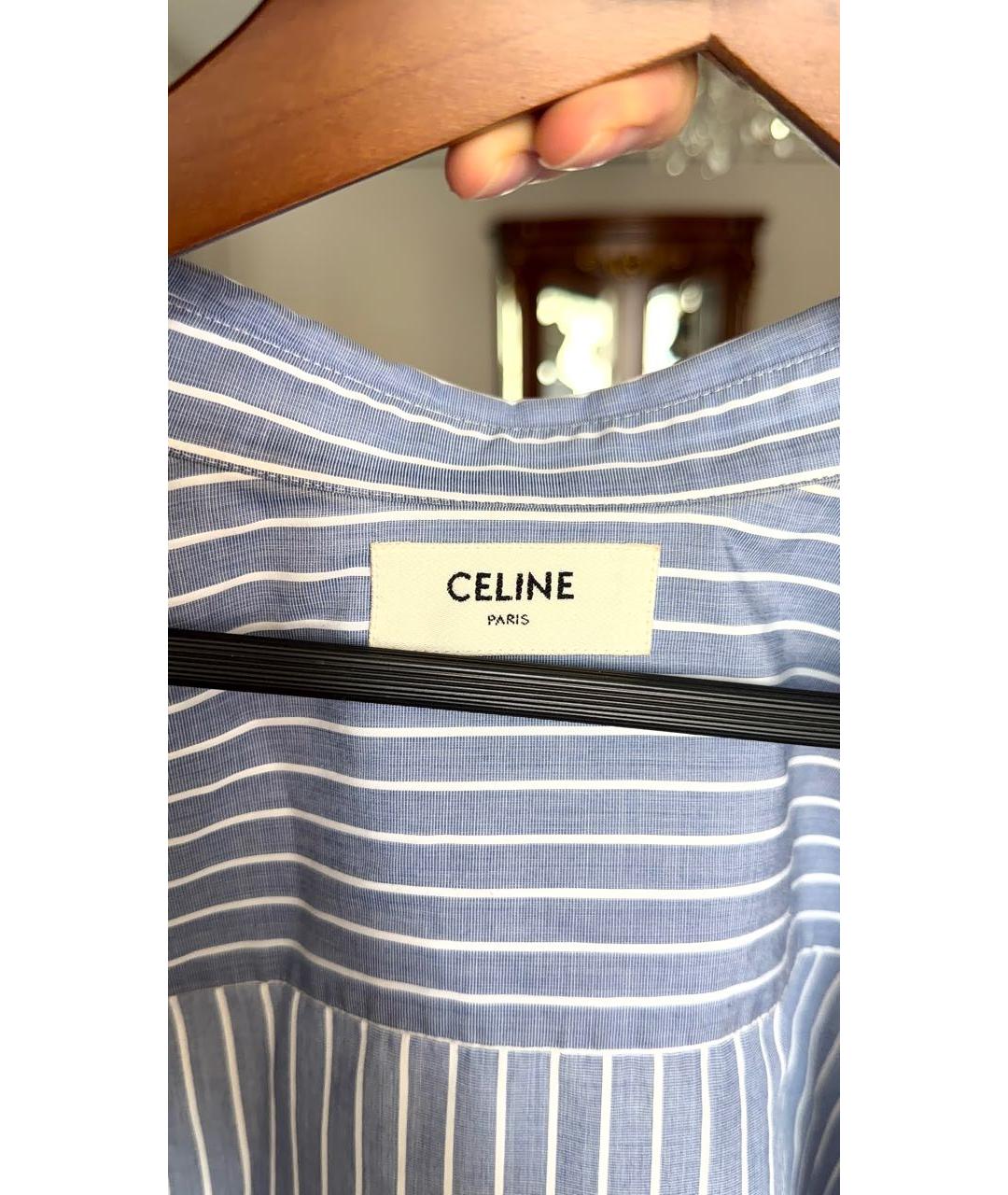 CELINE Синяя хлопковая рубашка, фото 3