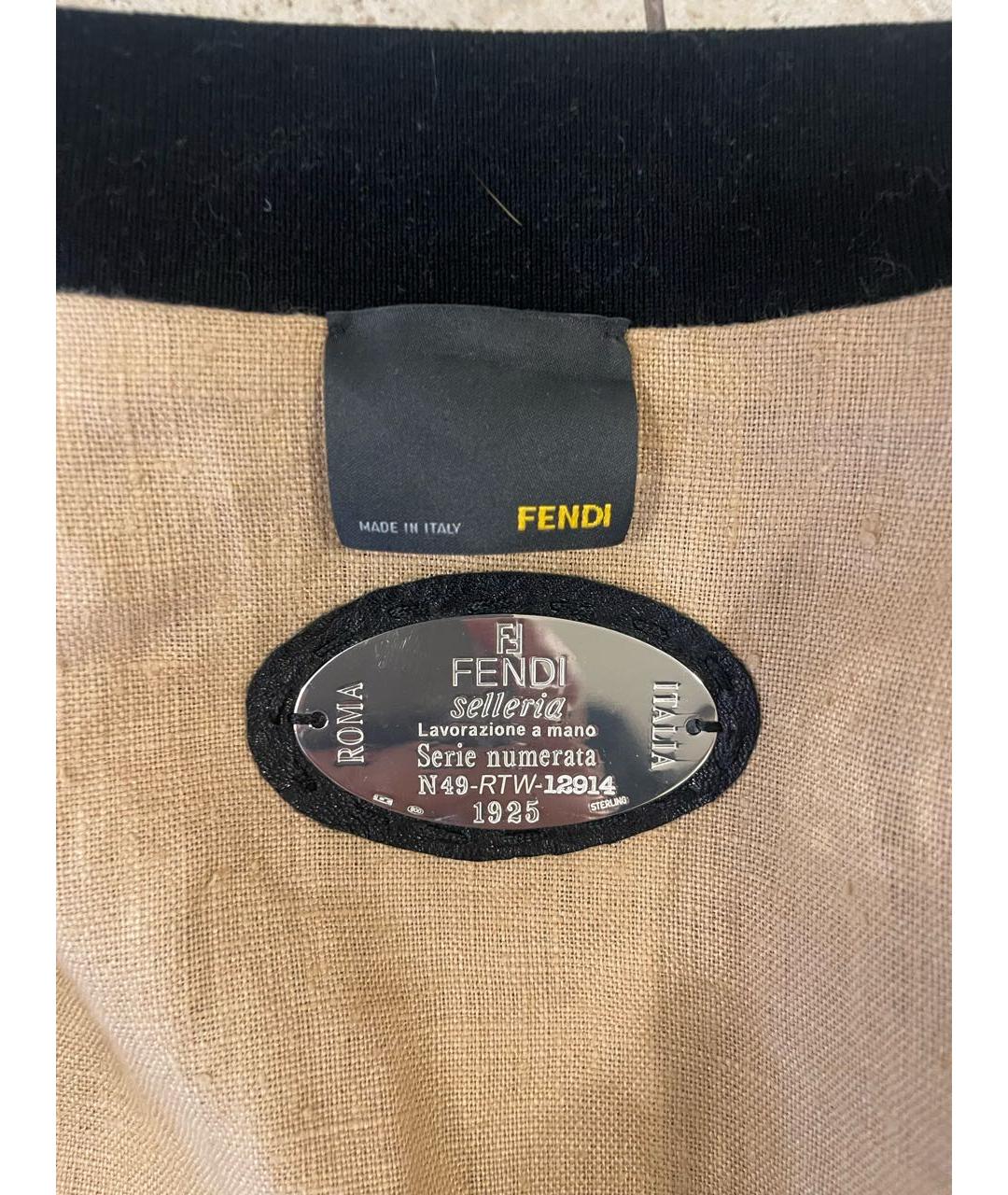 FENDI Черная кожаная куртка, фото 3